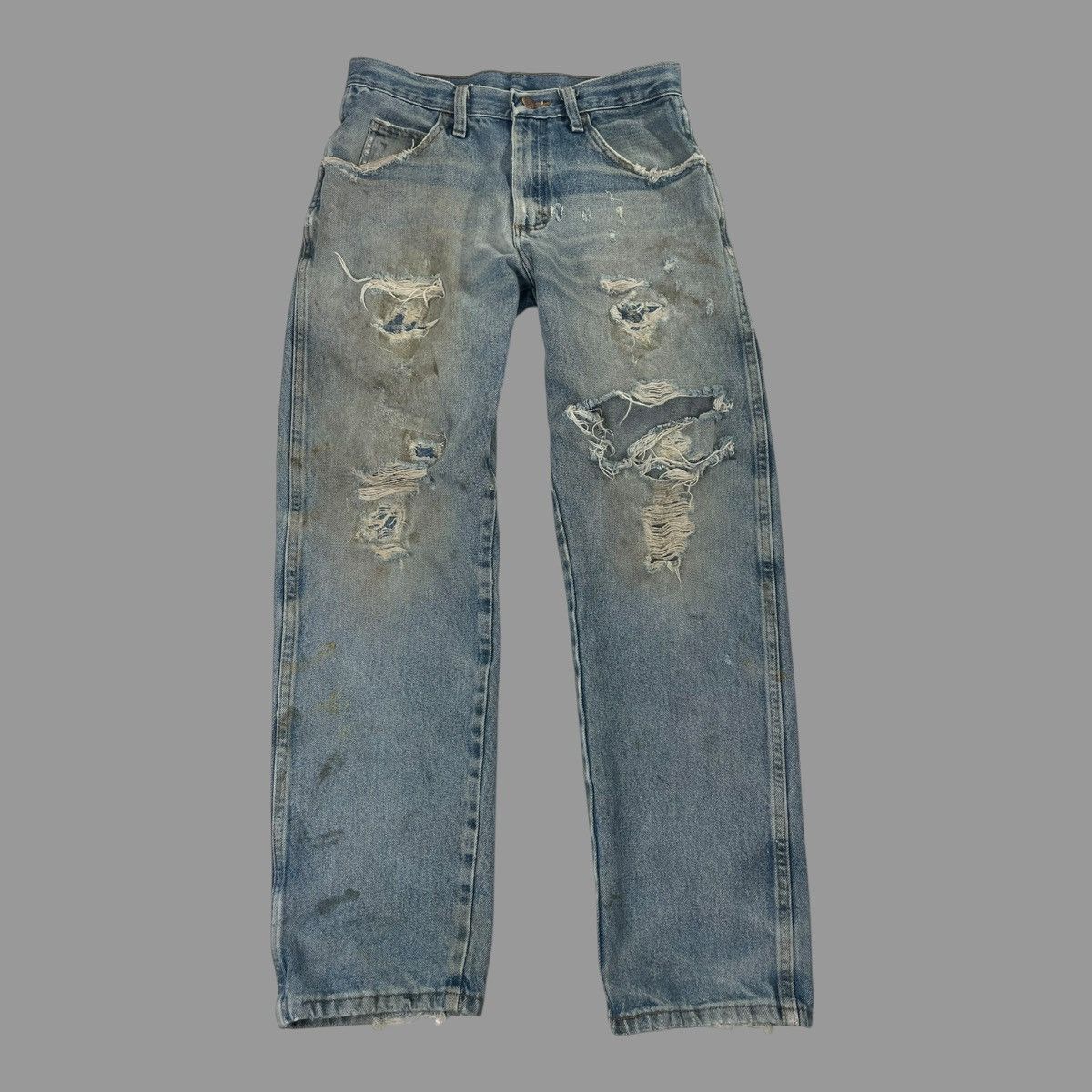 Vintage Vintage 90s mud wash distressed denim Size US 29 - 1 Thumbnail