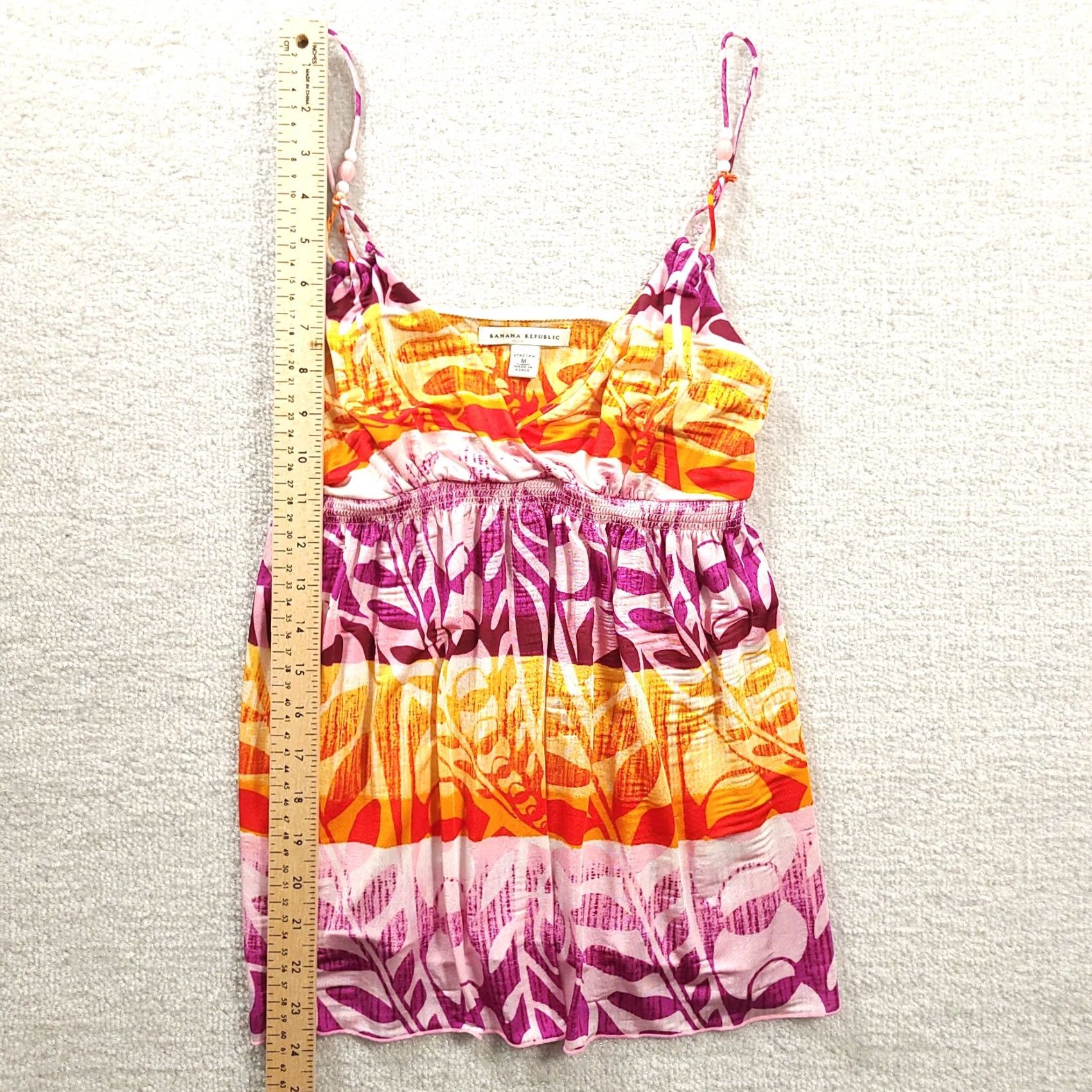 Banana Republic Banana Republic Spaghetti Strap Top Size M Orange Purple Floral Striped Women's Size M / US 6-8 / IT 42-44 - 5 Thumbnail