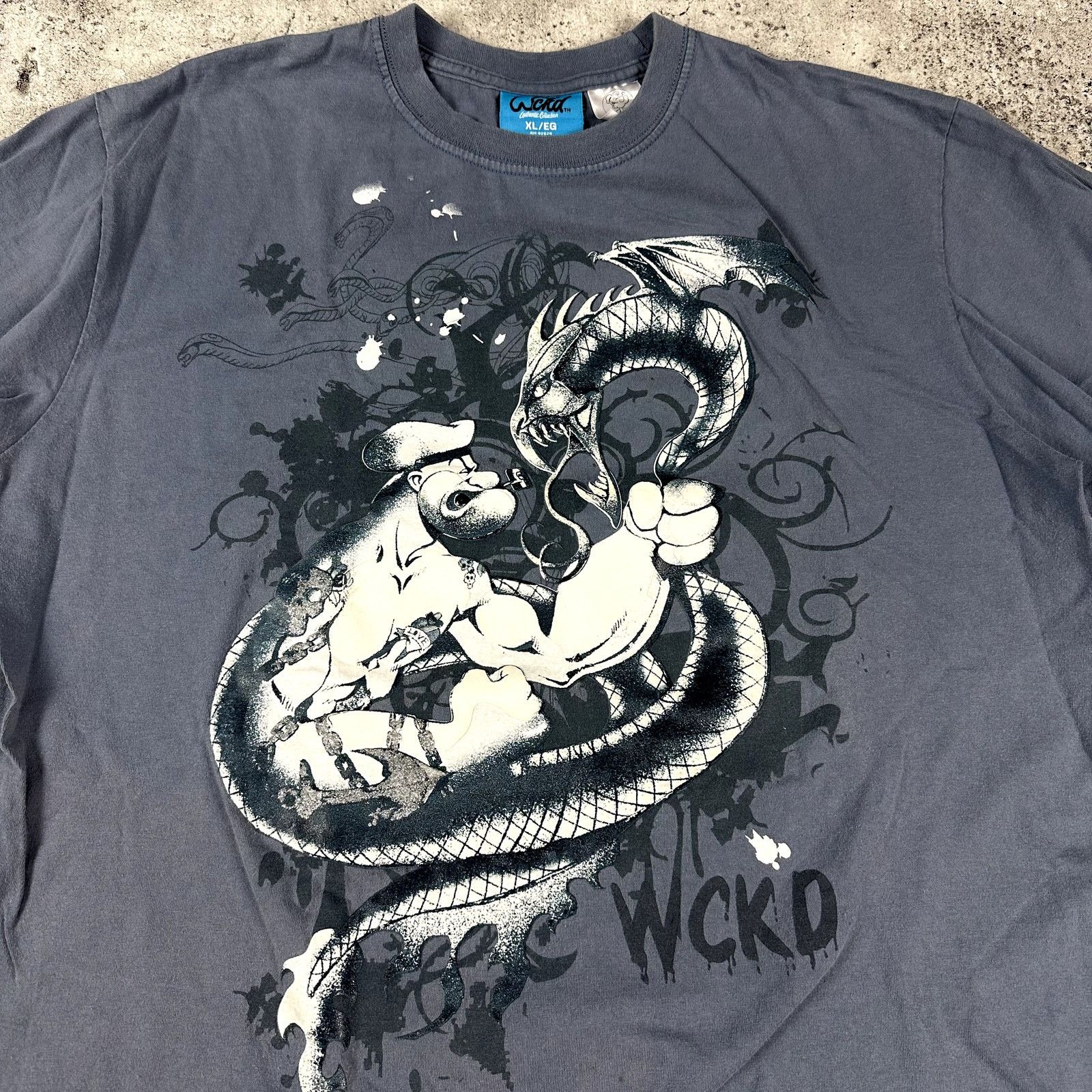 Vintage Vintage Popeye Shirt Y2K WCKED Size XL Size US XL / EU 56 / 4 - 2 Thumbnail