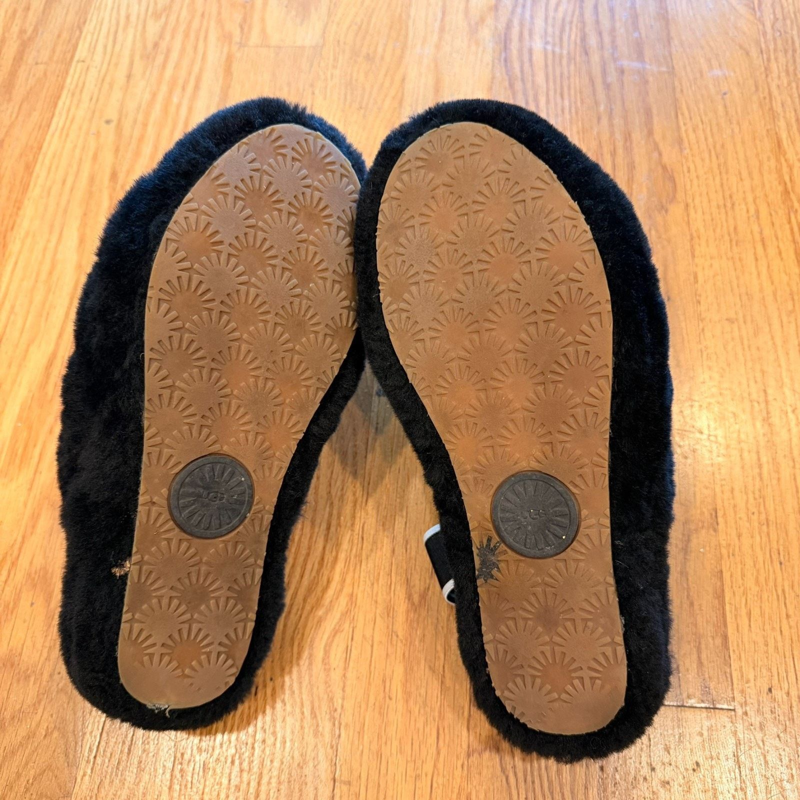 Ugg UGG Oh Yeah shearling slingback sandal black Size 7 Size US 7 / IT 37 - 3 Thumbnail