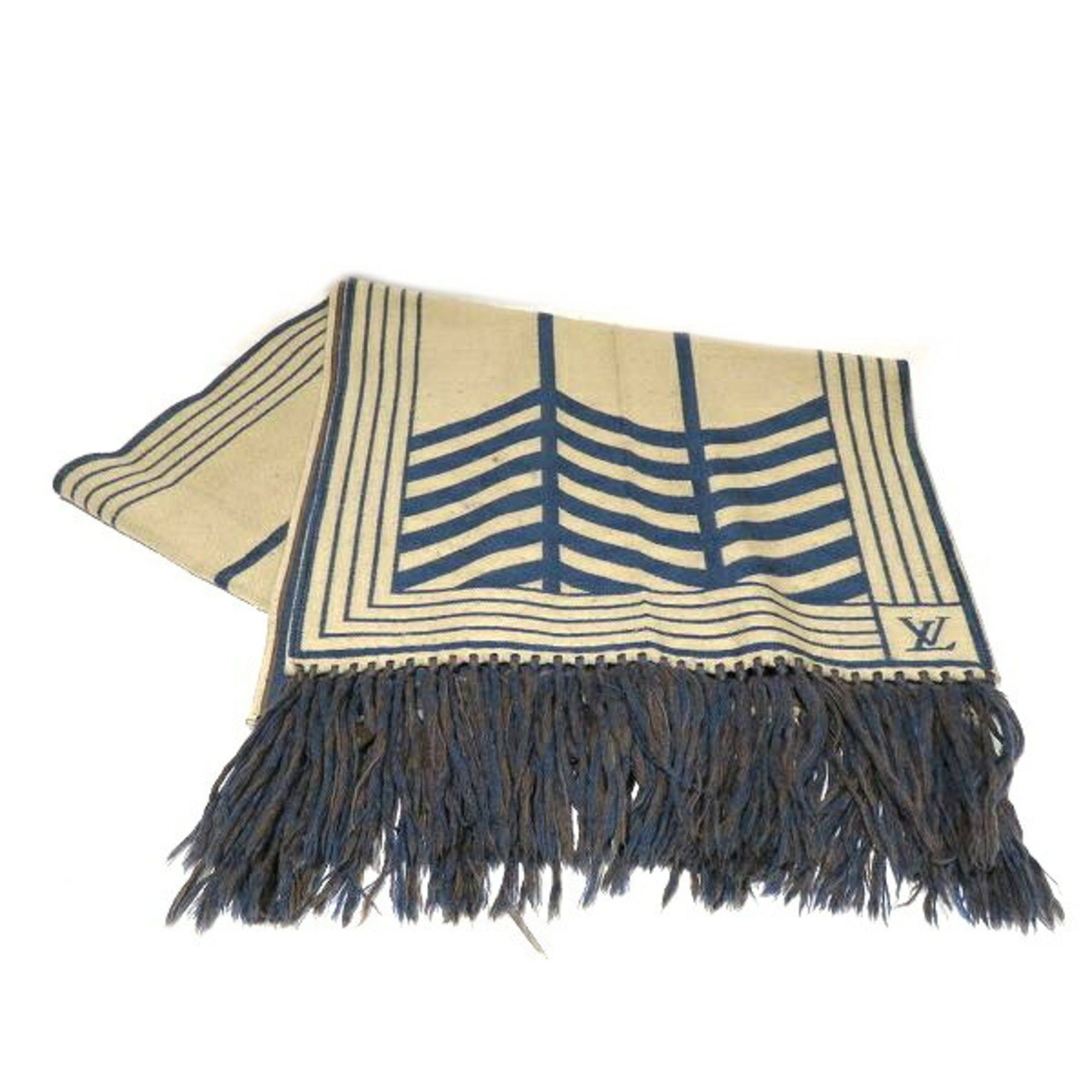 image of Louis Vuitton Escharpe Logo Fringe Tassel Brand Accessories Muffler Men's Women's in Beige