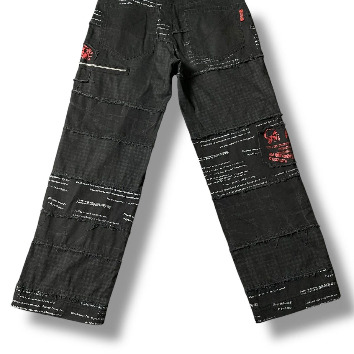 If Six Was Nine × Japanese Brand × Yasuyuki Ishii 🇯🇵☠️ MAD PUNK WORDING PATCHES SEDITIONARIES PUNK GOTHIC PANTS Size US 29 - 10 Thumbnail