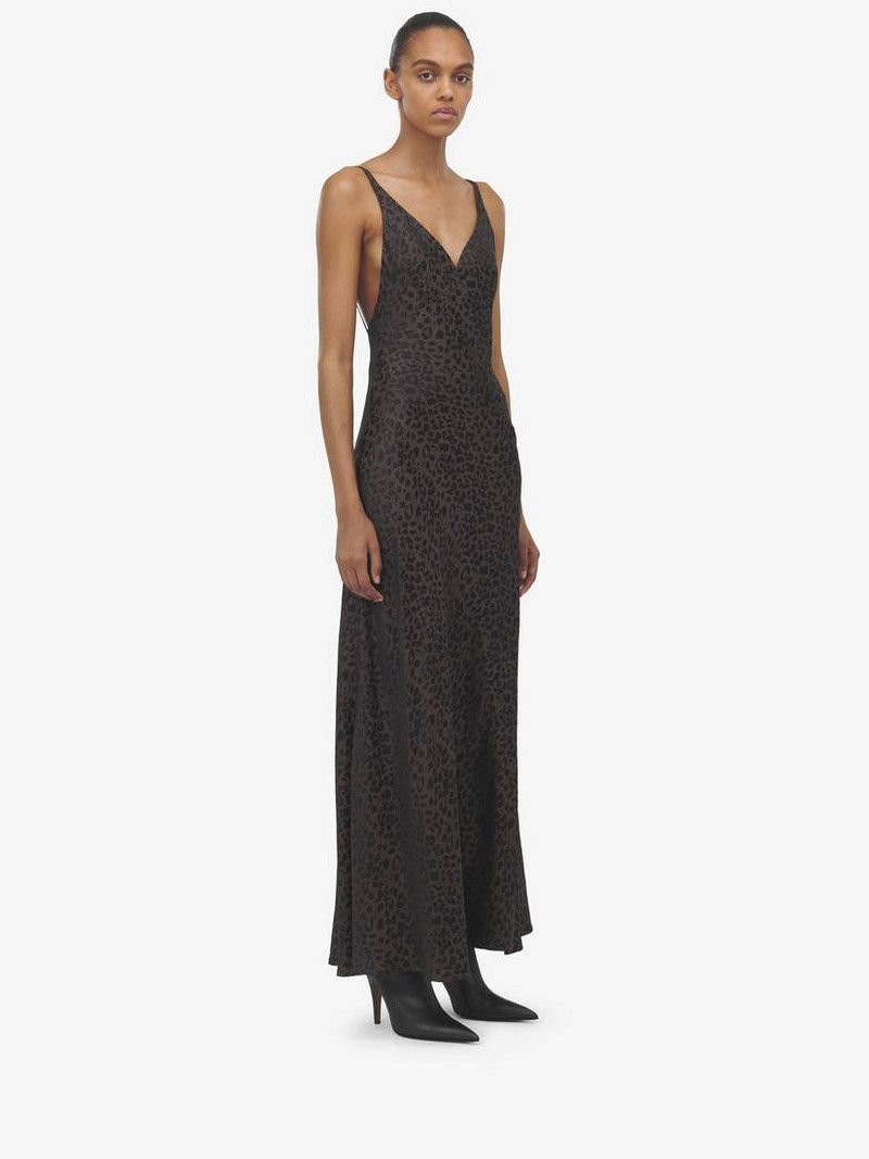 Alexander McQueen o1srvl11e0226 Leopard Jacquard Dress In Multicolor Size M / US 6-8 / IT 42-44 - 3 Thumbnail