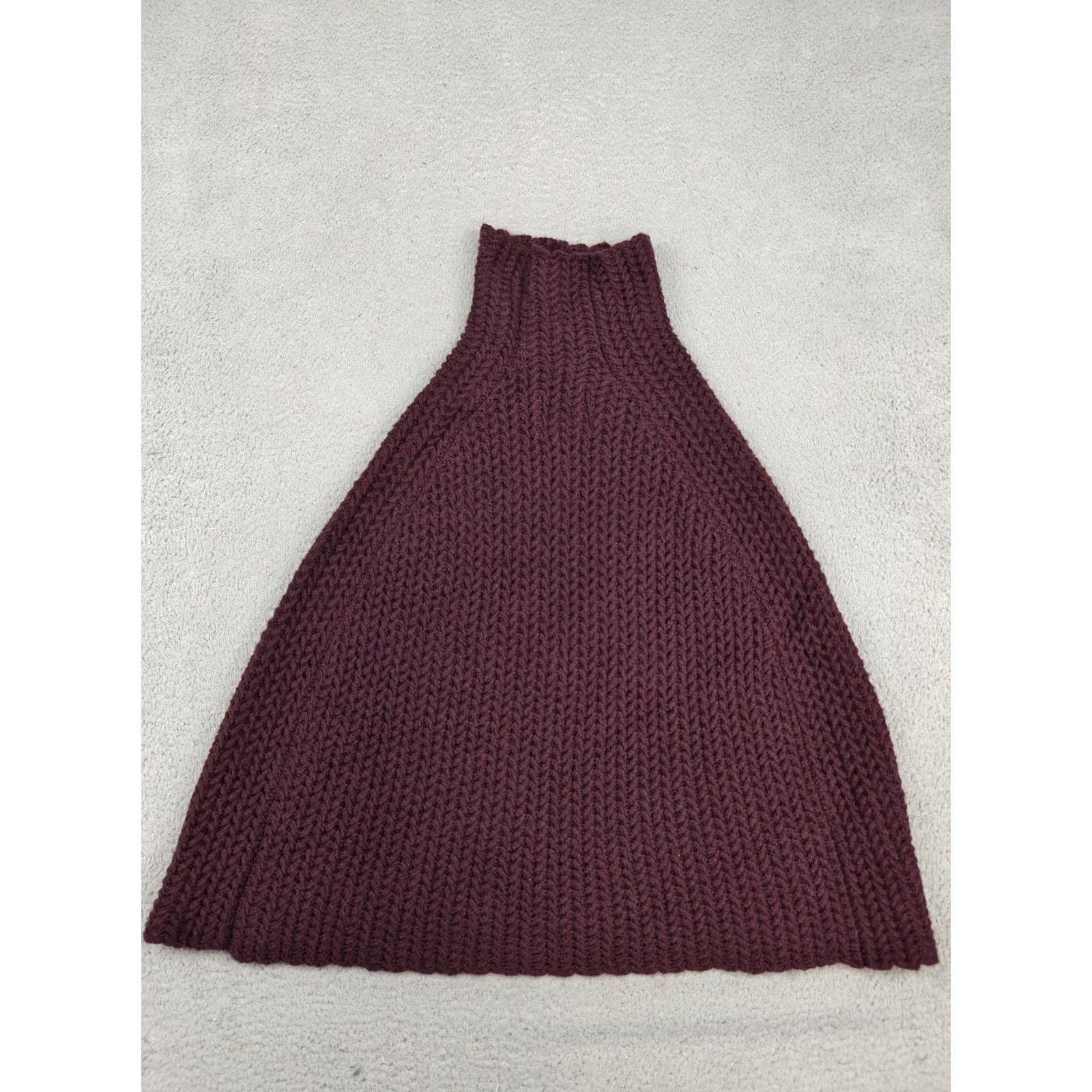 Anthropologie Anthropologie Sweater Cape Womens One Size Purple Chunky Knit Turtleneck Poncho Size ONE SIZE - 4 Thumbnail