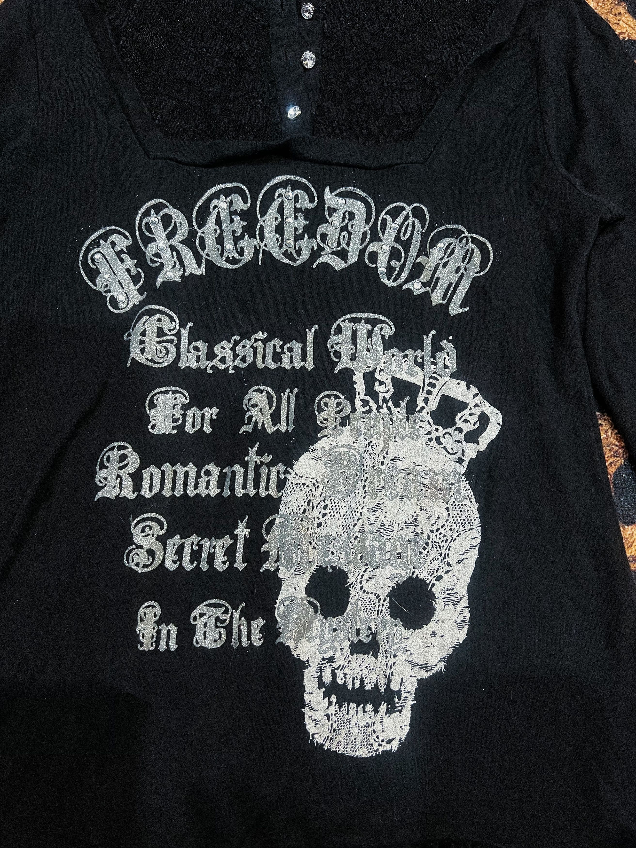 Japanese Brand TRPP GIRL skull and lace punk top☠️ ➕ Size M / US 6-8 / IT 42-44 - 4 Thumbnail