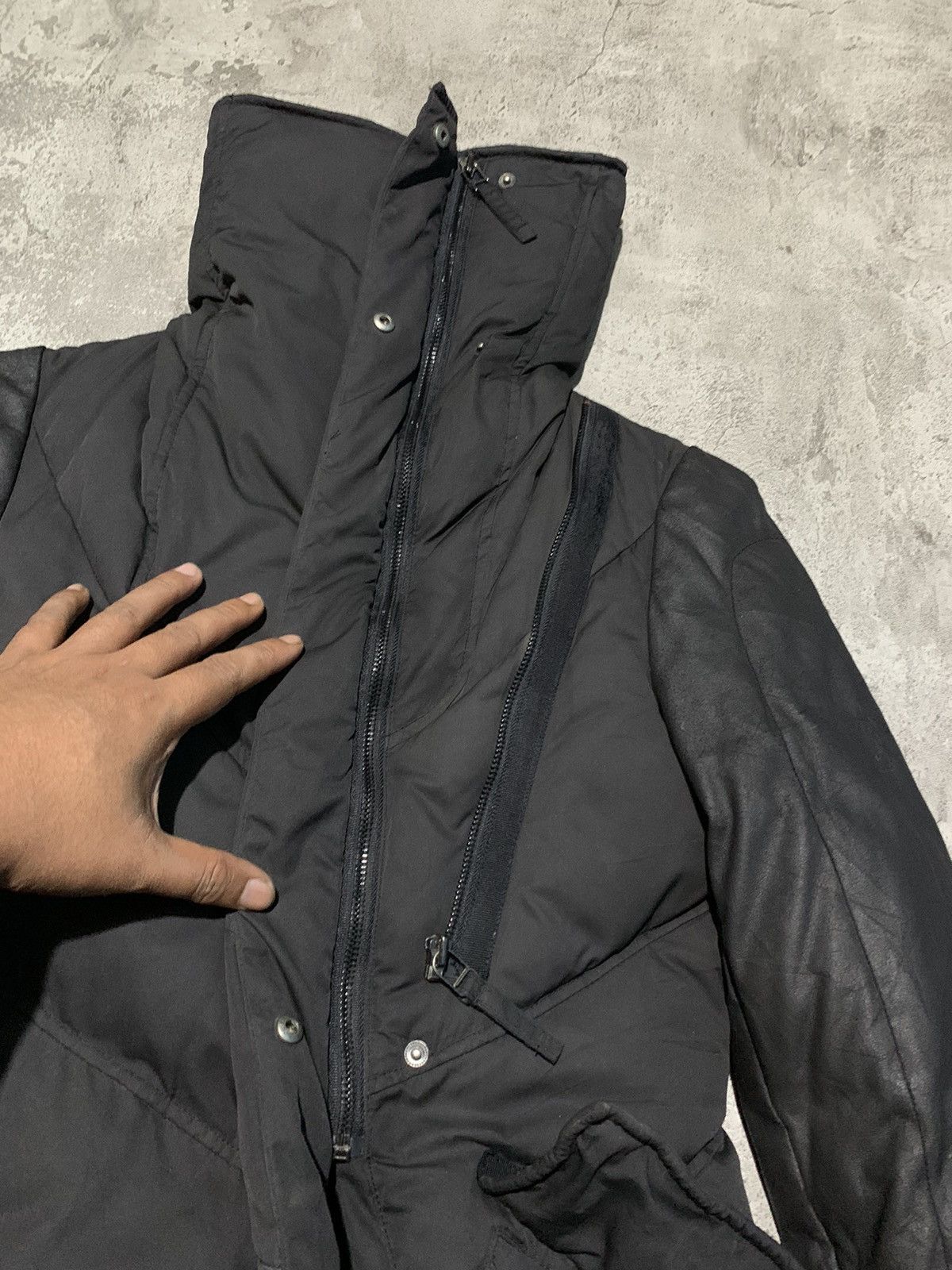 Ekam Unknown asymmetrical puffer jacket with lambskin sleeve Size US S / EU 44-46 / 1 - 7 Thumbnail