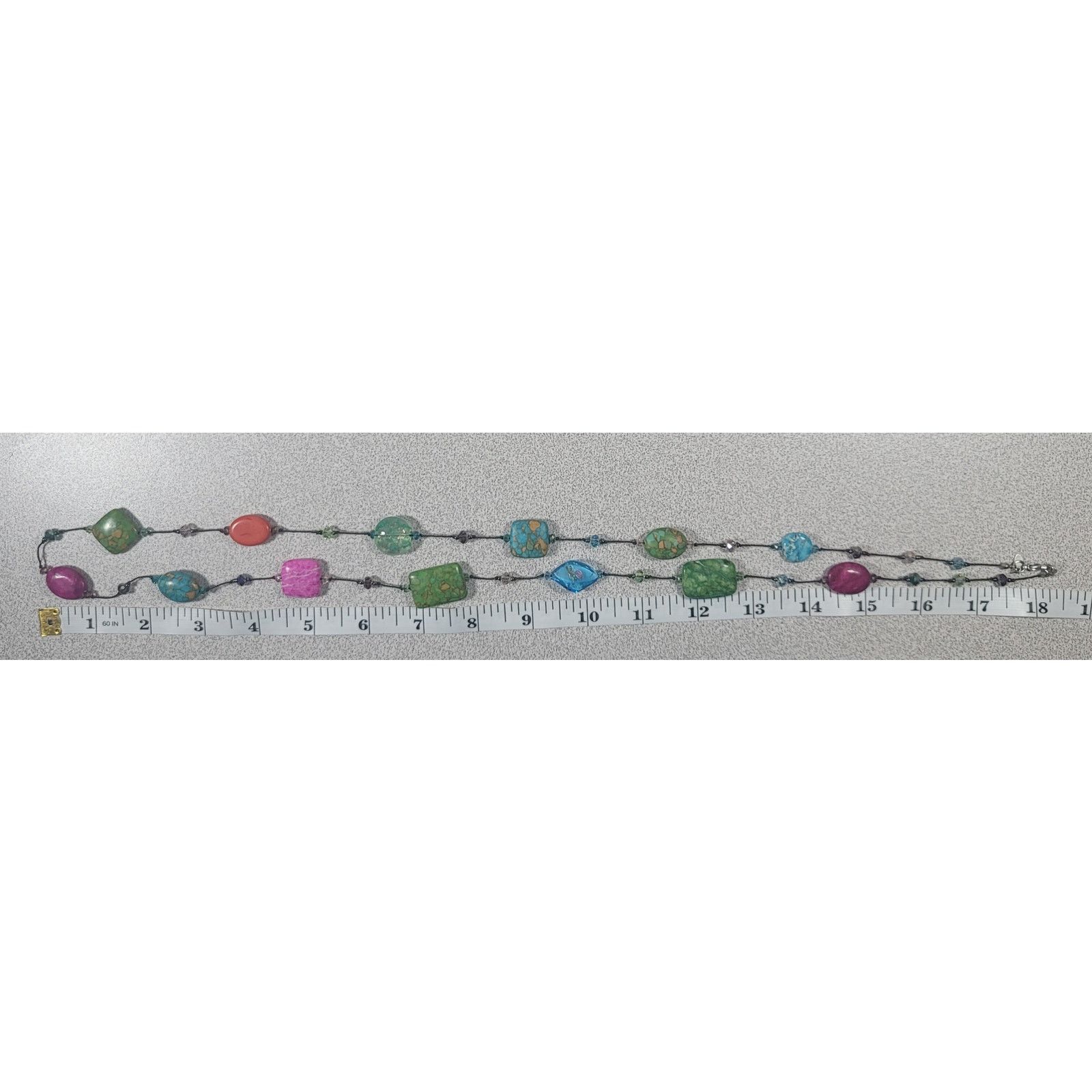 Other Multi Colored Real Stones & Glass Beads 18" Necklace Elegant Size ONE SIZE - 3 Thumbnail