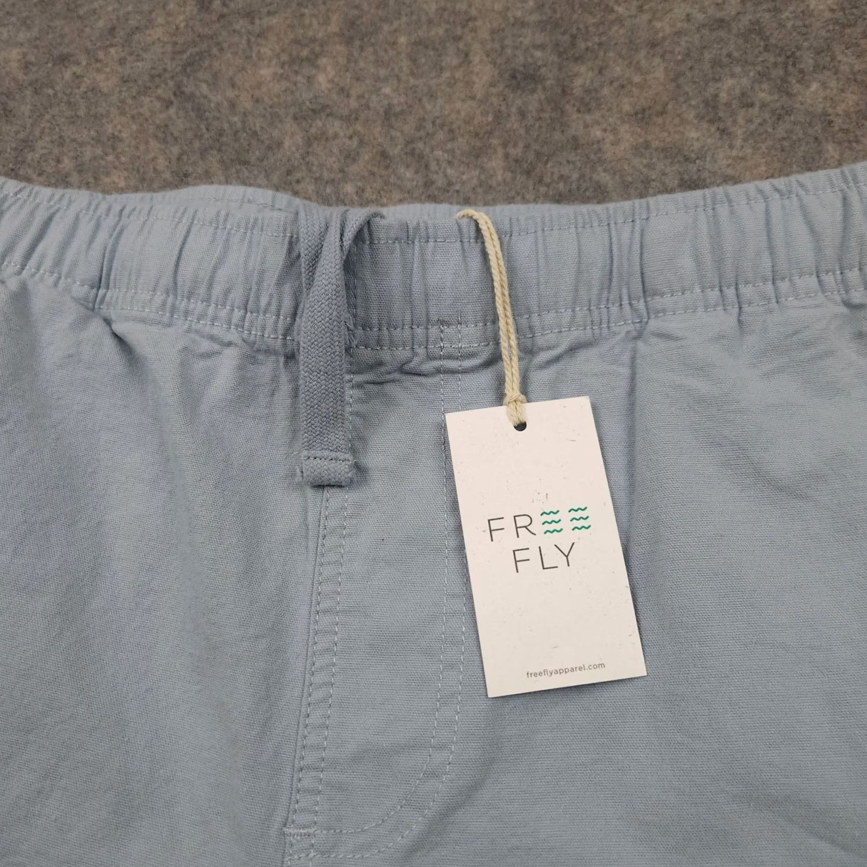 Vintage Free Fly Shorts Mens XL Blue Canvas Pockets Drawstring Elastic Waist Cotton Spandex Bamboo Beach Outdoor 90s (If applicable) No—Oops Size US 36 / EU 52 - 2 Thumbnail