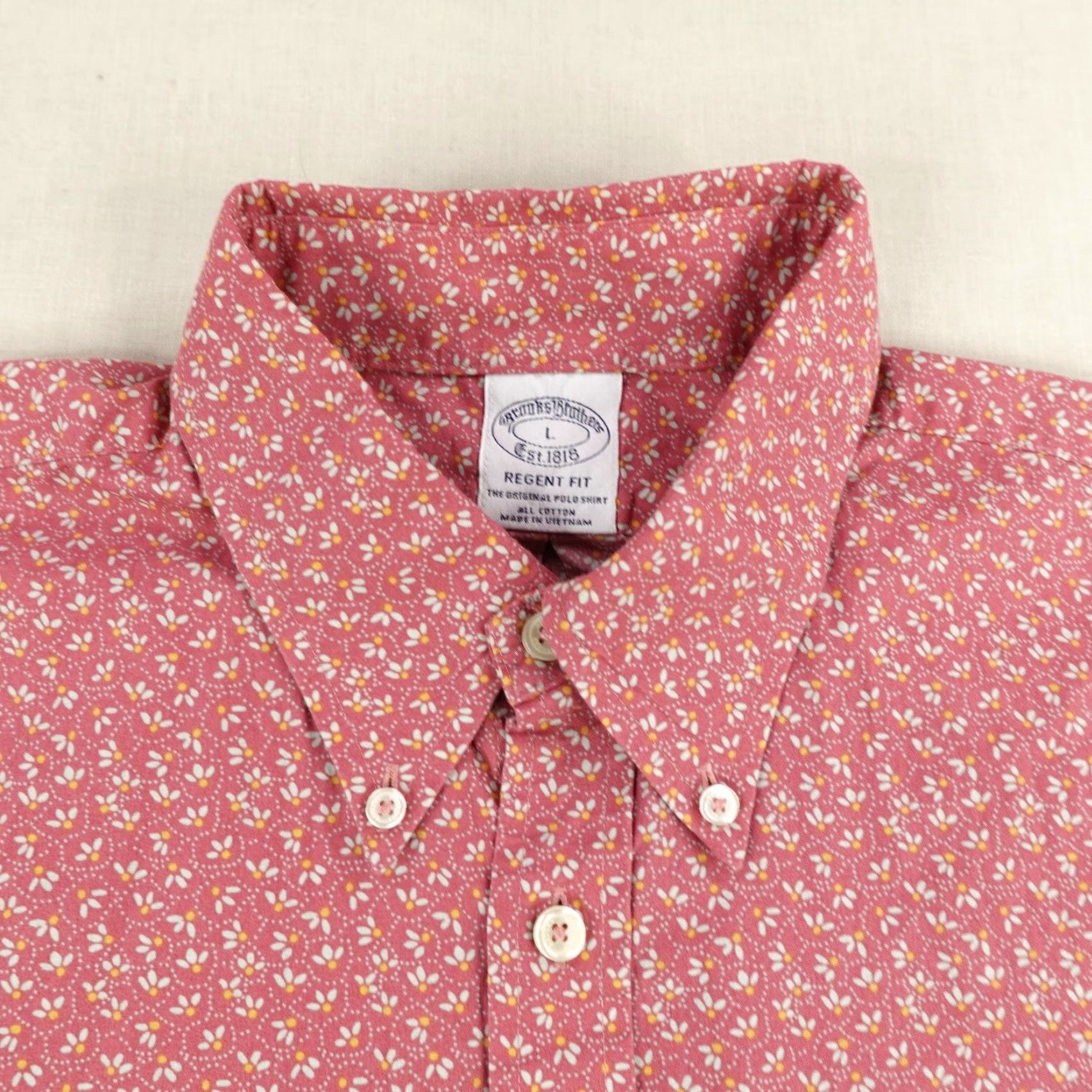 Brooks Brothers VINTAGE Brooks Brothers Shirt Mens Large Red Floral Button-Up Cotton Casual Womens Size US L / EU 52-54 / 3 - 2 Thumbnail