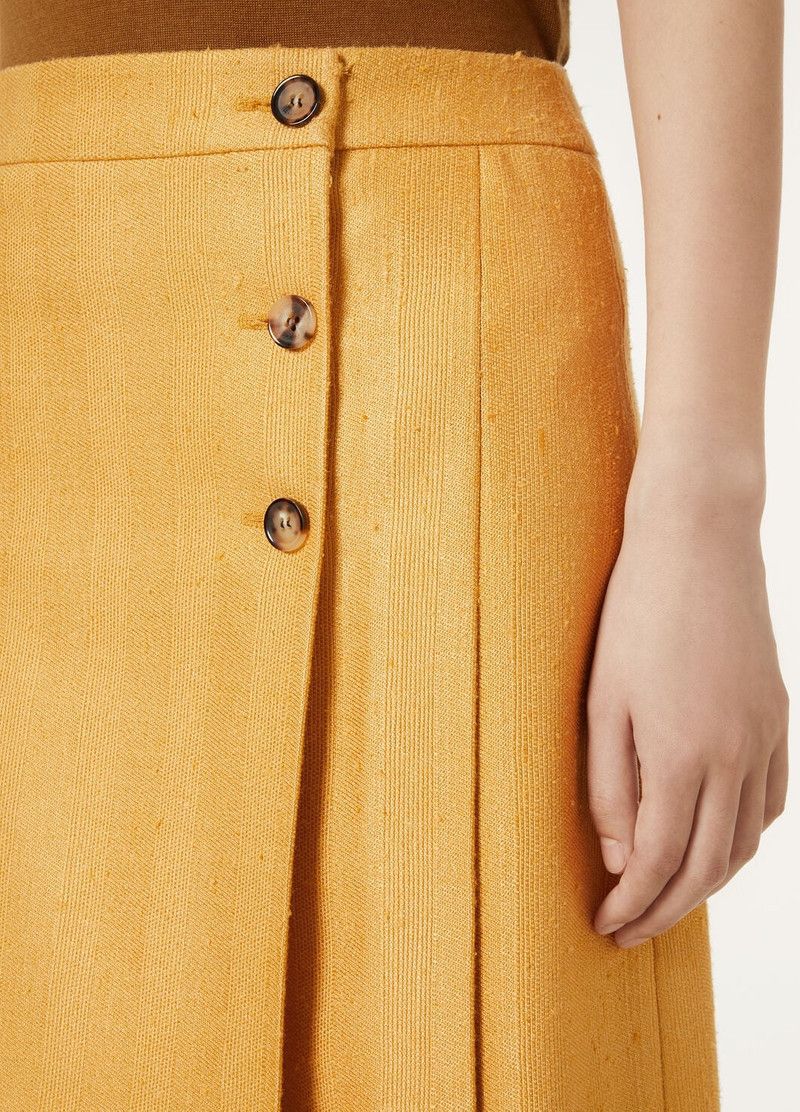 Loro Piana o1srvl11e0526 FAP2794 Aida Midi Skirt in Yellow Size 28" / US 6 / IT 42 - 3 Thumbnail