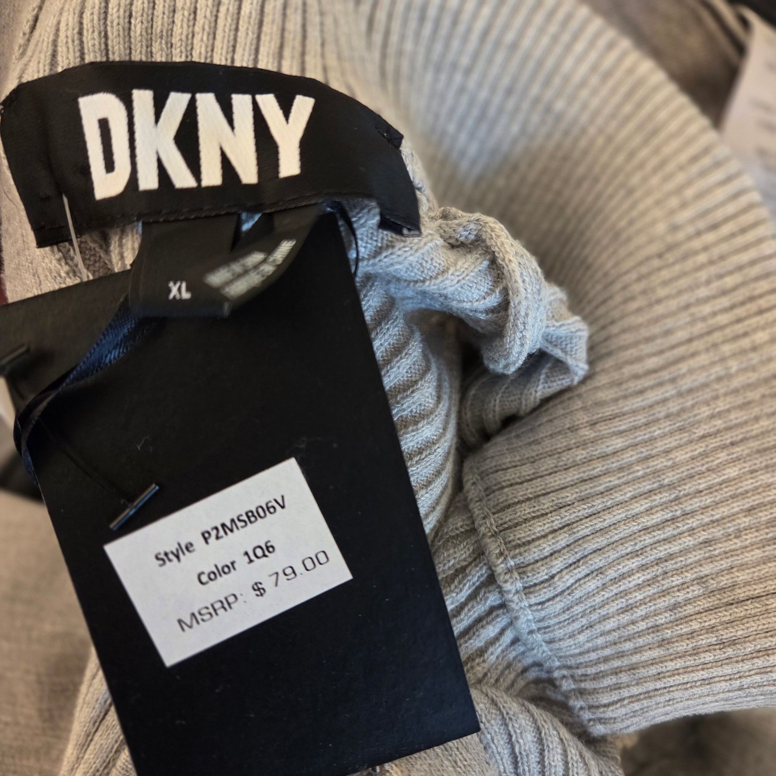 DKNY DKNY Grey Ribbed sweater vintage - XL - NEW with tags Size XL / US 12-14 / IT 48-50 - 8 Thumbnail