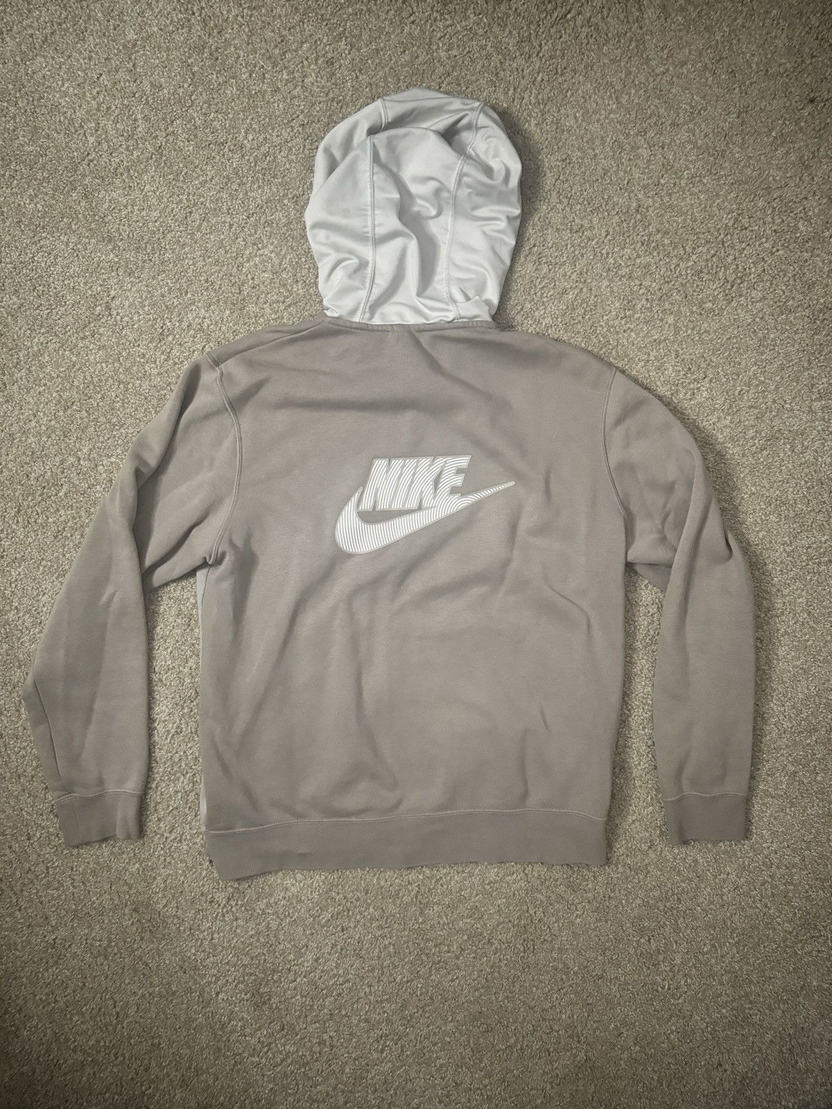 Nike *MEDIUM* Tan & White Nike Tech Sportswear Zip-Up #Nike #Tech Size US M / EU 48-50 / 2 - 3 Thumbnail