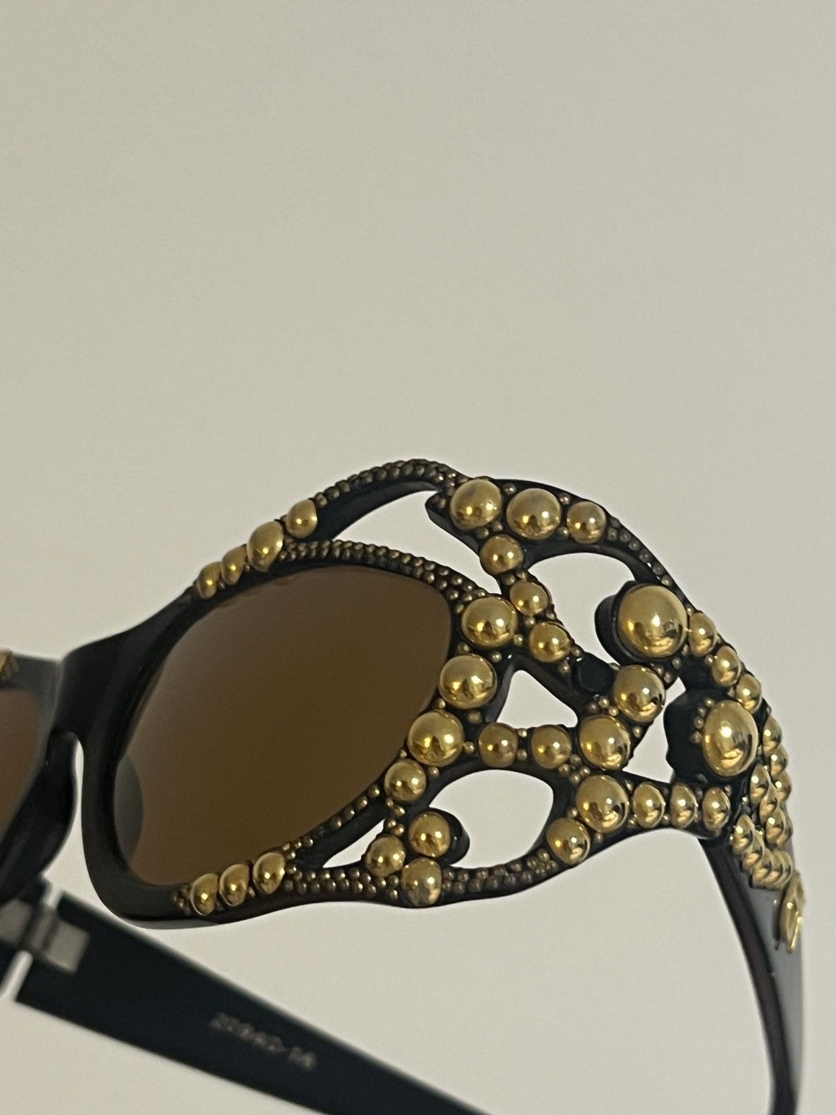 Emmanuelle Khanh Vintage Emmanuelle Khanh Golden Studded Sunglasses Size ONE SIZE - 11 Thumbnail