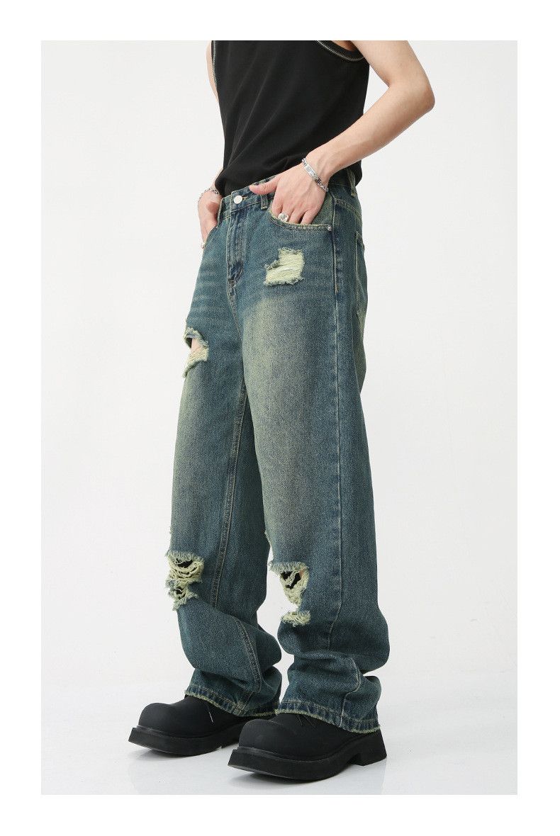 Japanese Brand × Jean Japanese retro loose ripped hip-hop trendy jeans Size US 34 / EU 50 - 3 Thumbnail