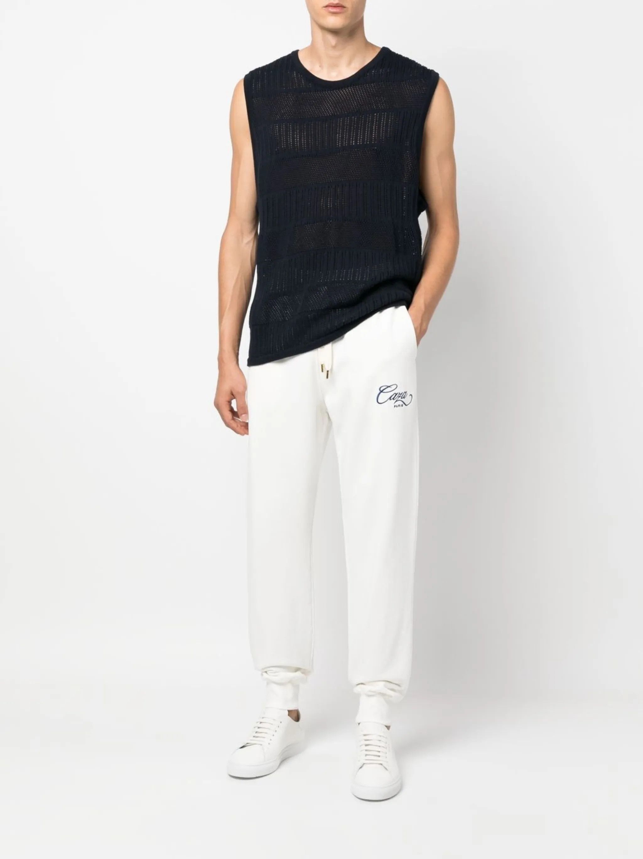 Casablanca White Caza Embroidered Logo Sweatpants Size 30" / US 8 / IT 44 - 3 Thumbnail
