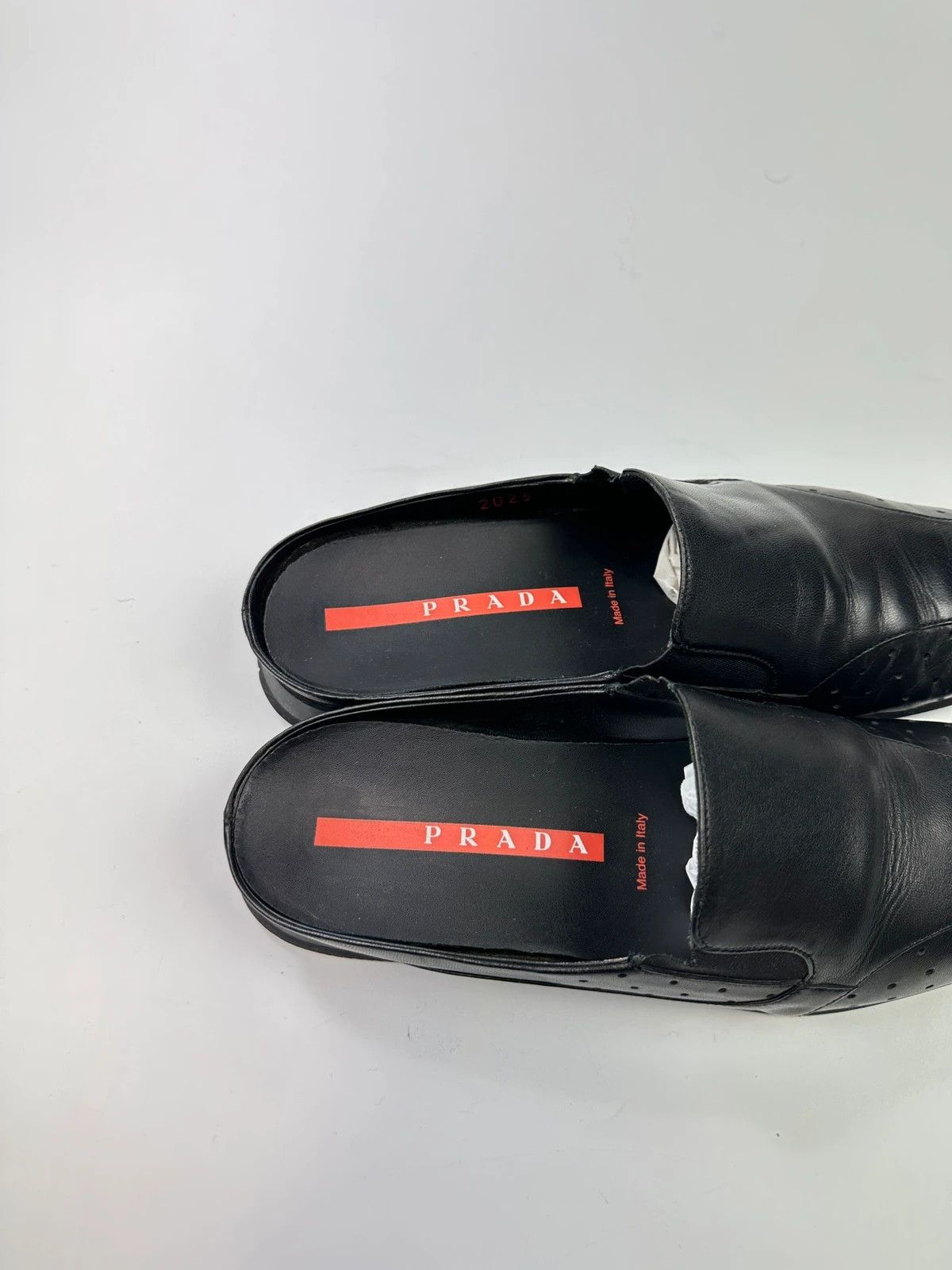 Prada Prada Sport SS99 Black Leather Mules Shoes Size US 6 / IT 36 - 8 Thumbnail