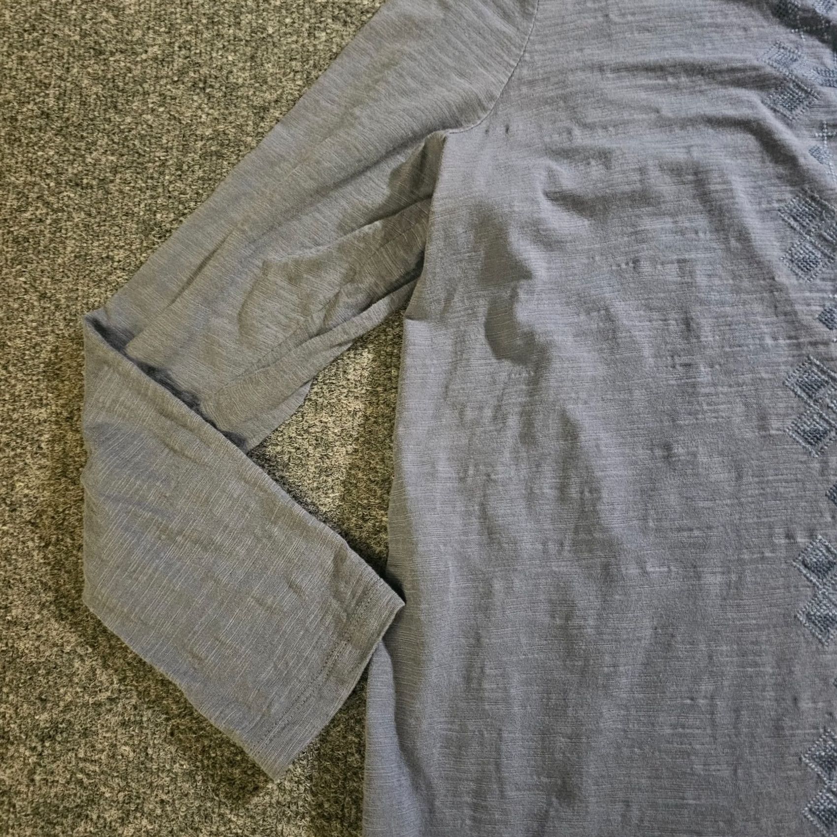 J. Jill J. Jill Top Tunic Women Large Blue Button Embroidered Long Sleeve Casual Career Size L / US 10 / IT 46 - 5 Thumbnail
