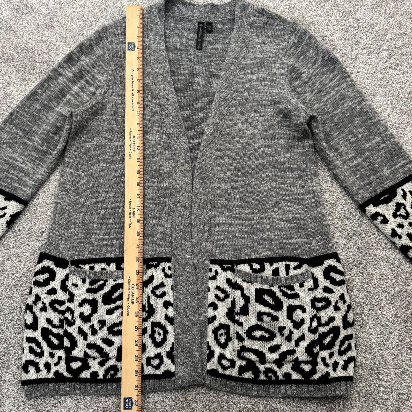Vintage Allie & Rob Cardigan Sweater Womens Large Leopard Print Open Front Cozy Grandma Size L / US 10 / IT 46 - 3 Thumbnail