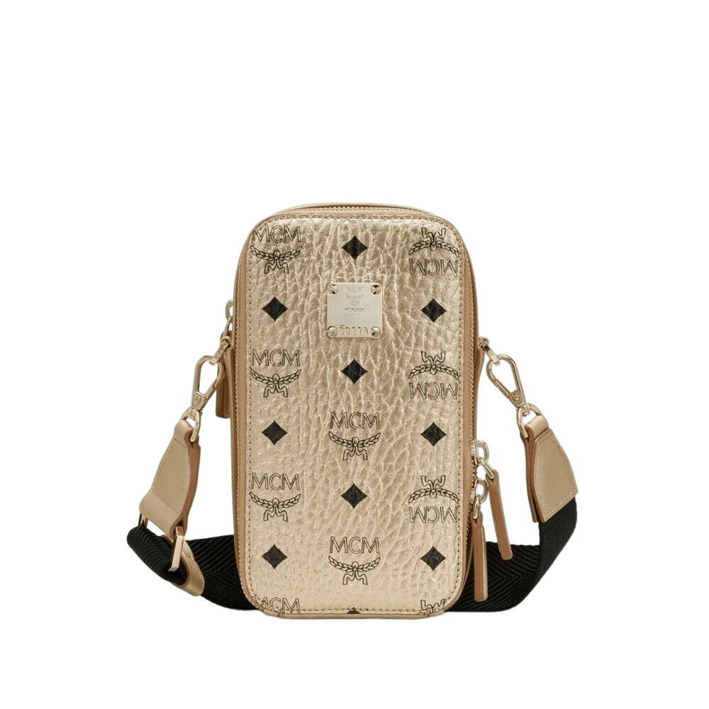 Women's Unisex Crossbody Camera Bag in Visetos Berlin Gold