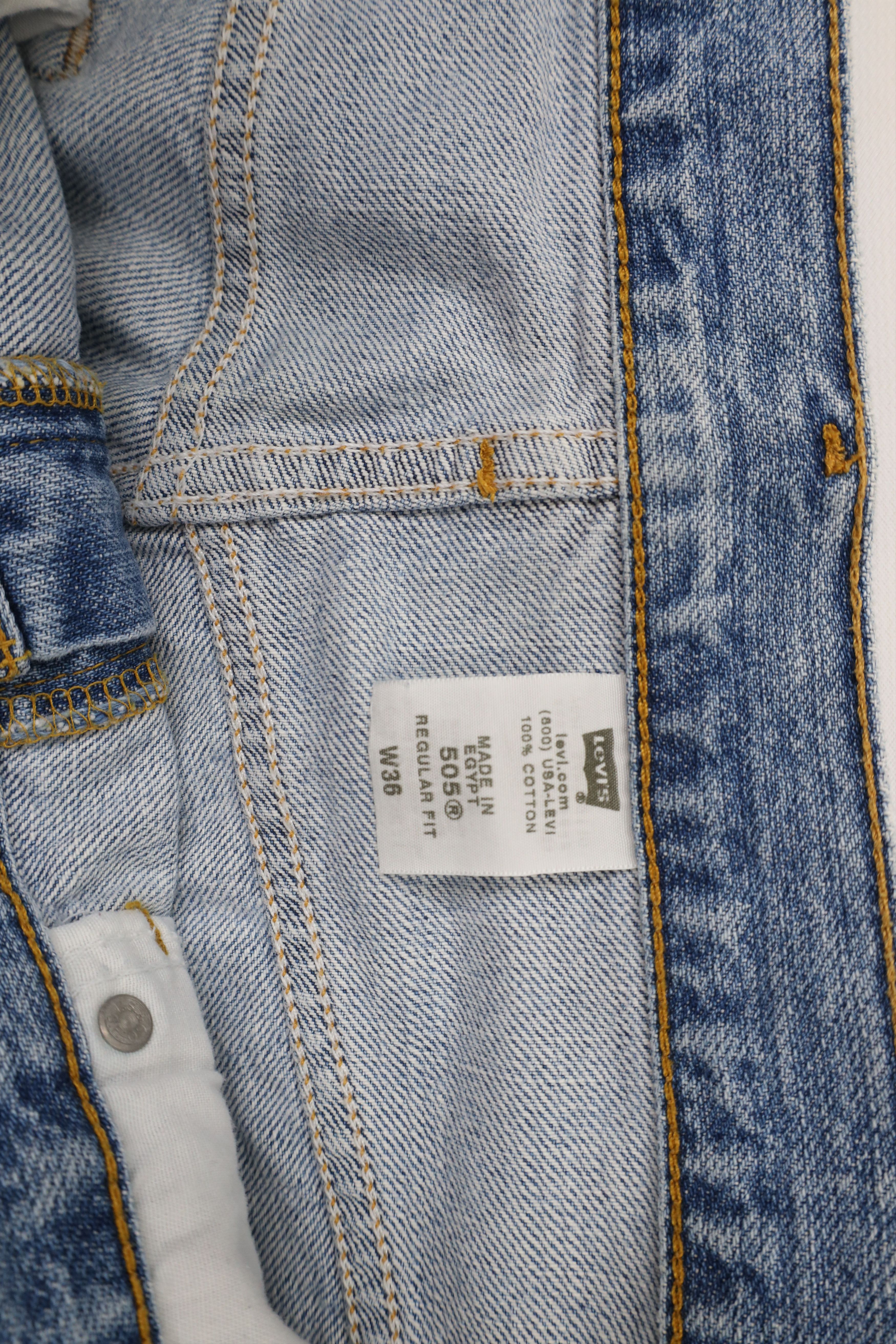 Levi's × Vintage Vintage Y2K Levis 505 Denim Jean Shorts Jorts Blue Cotton Size US 36 / EU 52 - 6 Thumbnail
