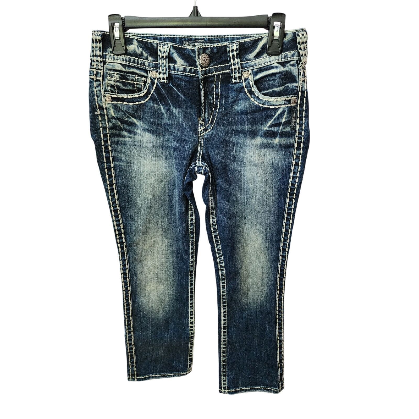 Silver Jeans Co. Silver Jeans Co. Suki Mid Capri Fluid Denim Size 27/22 Blue Size 27" / US 4 / IT 40 - 1 Thumbnail