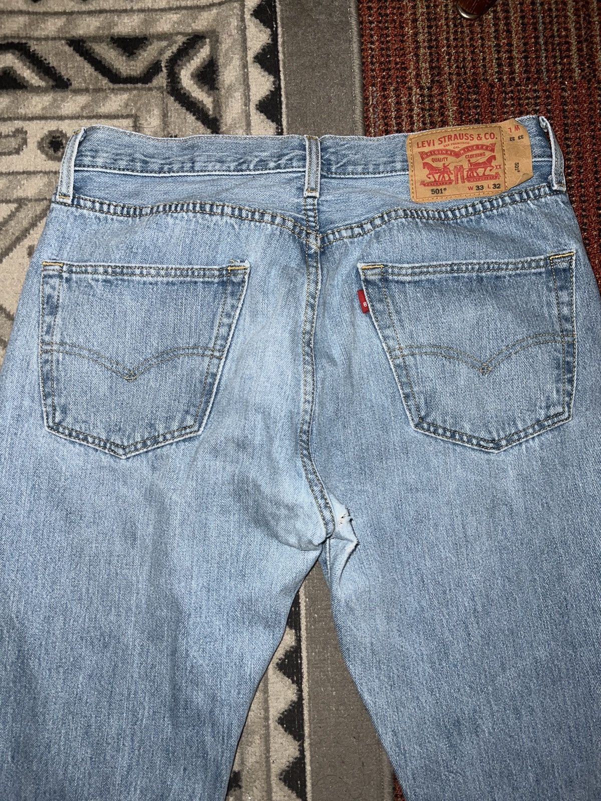 Levi's Vintage OOs Levis 501 Distressed flybuttoredline Denim Jeans Size US 33 - 3 Thumbnail