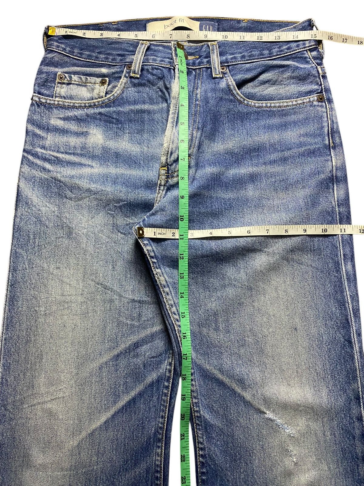 Gap Vintage Gap Denim Blue Wash Distressed Baggy Jeans Size US 30 / EU 46 - 11 Thumbnail
