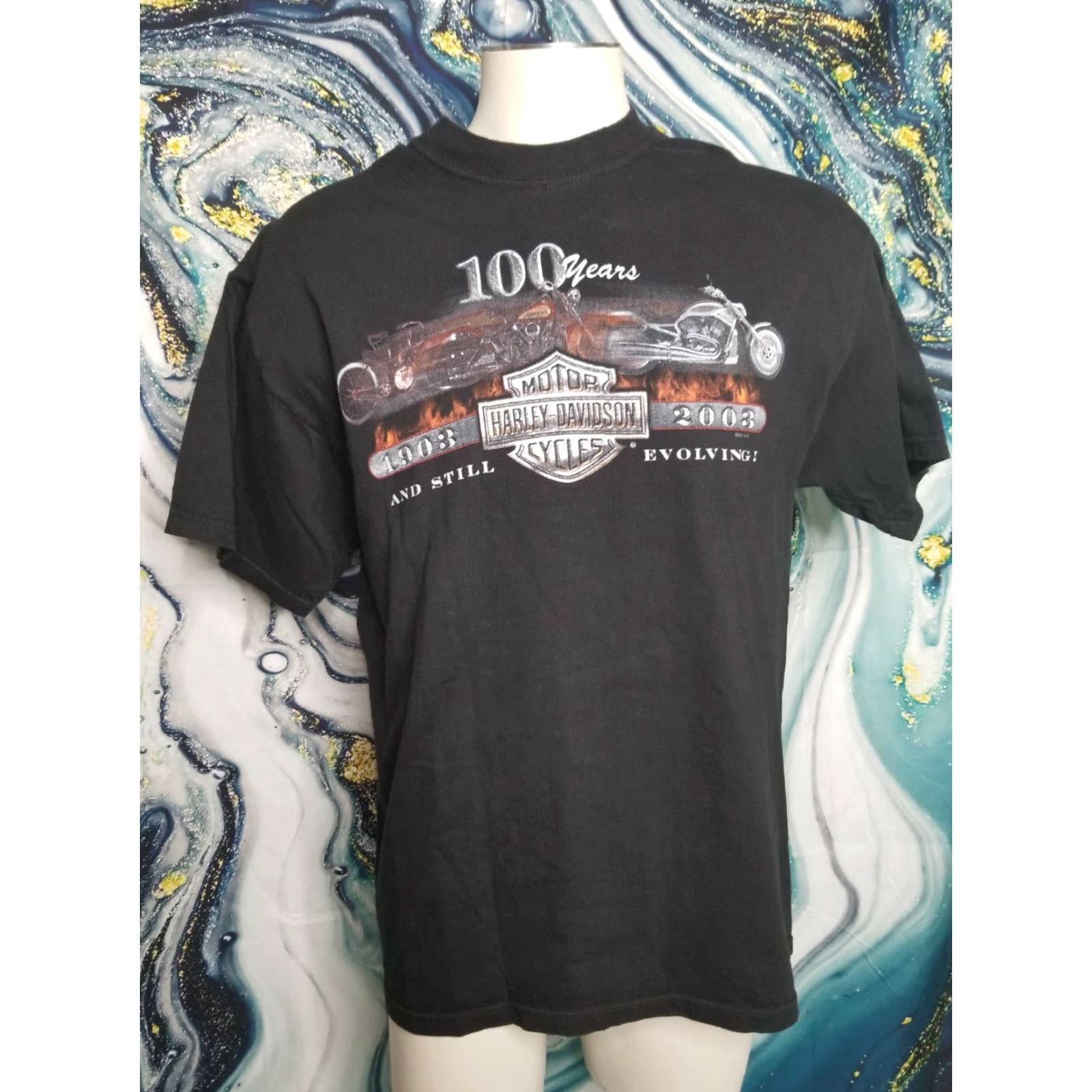 Harley Davidson VINTAGE Harley-Davidson T Shirt Mens Large Black 2002 100 Years Ashland KY Graphic Tee Short Sleeve Crew Neck Motorcycle Heritage Block Print Size US L / EU 52-54 / 3 - 2 Thumbnail