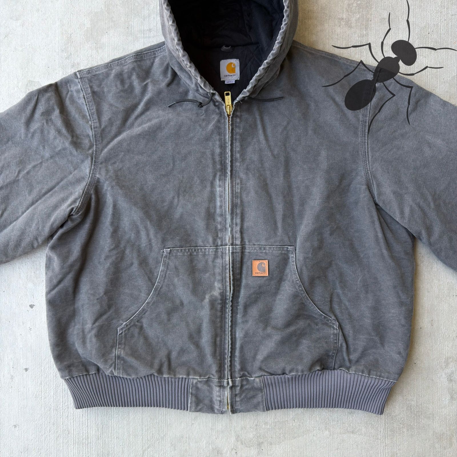 Carhartt × Vintage Carhartt J130 GVL gray hooded work wear jacket Size US XXL / EU 58 / 5 - 3 Thumbnail