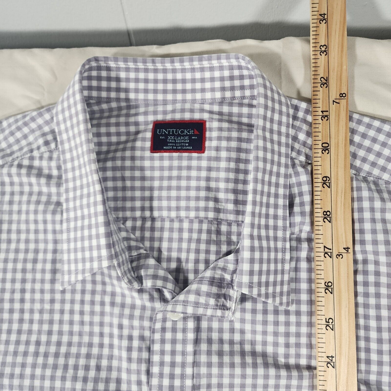 UNTUCKit Untuckit Shirt Mens XXL Gray Checkered Button Down Size US XXL / EU 58 / 5 - 7 Thumbnail