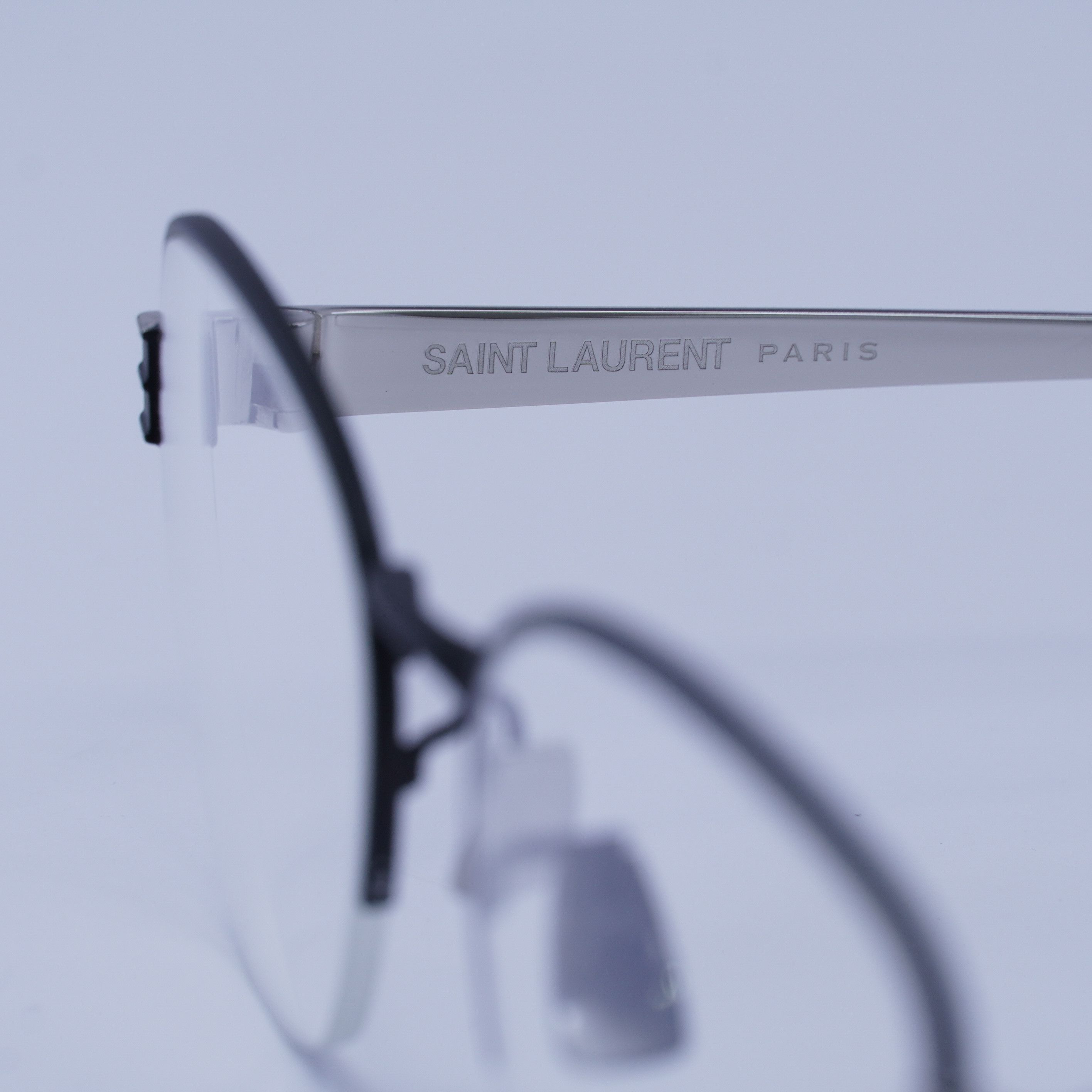 Saint Laurent Paris Saint Laurent SL M64 004 Eyeglasses Black/Silver 54mm Size ONE SIZE - 7 Thumbnail