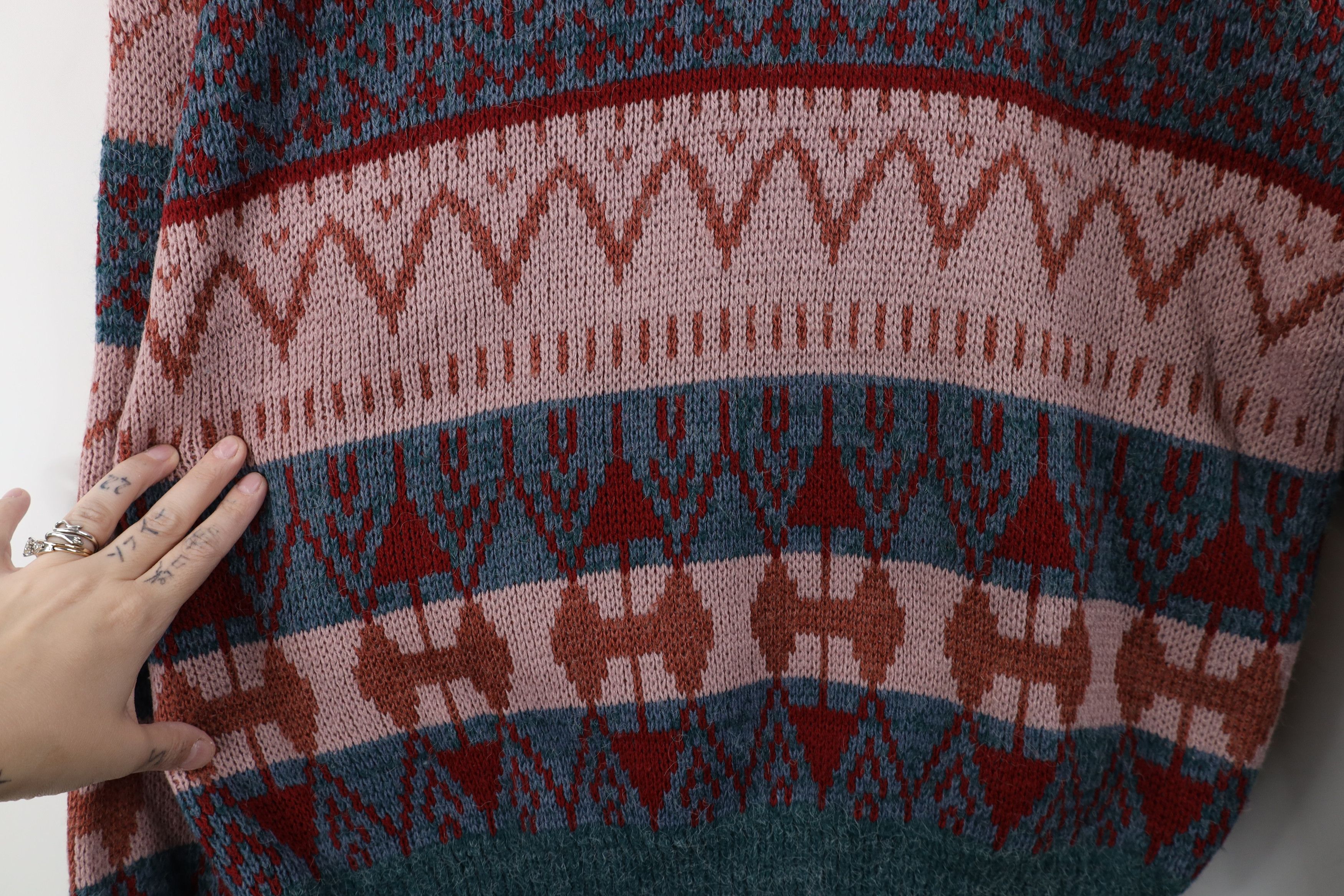Vintage Vintage 90s Streetwear Fair Isle Knit Crewneck Sweater Size US M / EU 48-50 / 2 - 8 Thumbnail