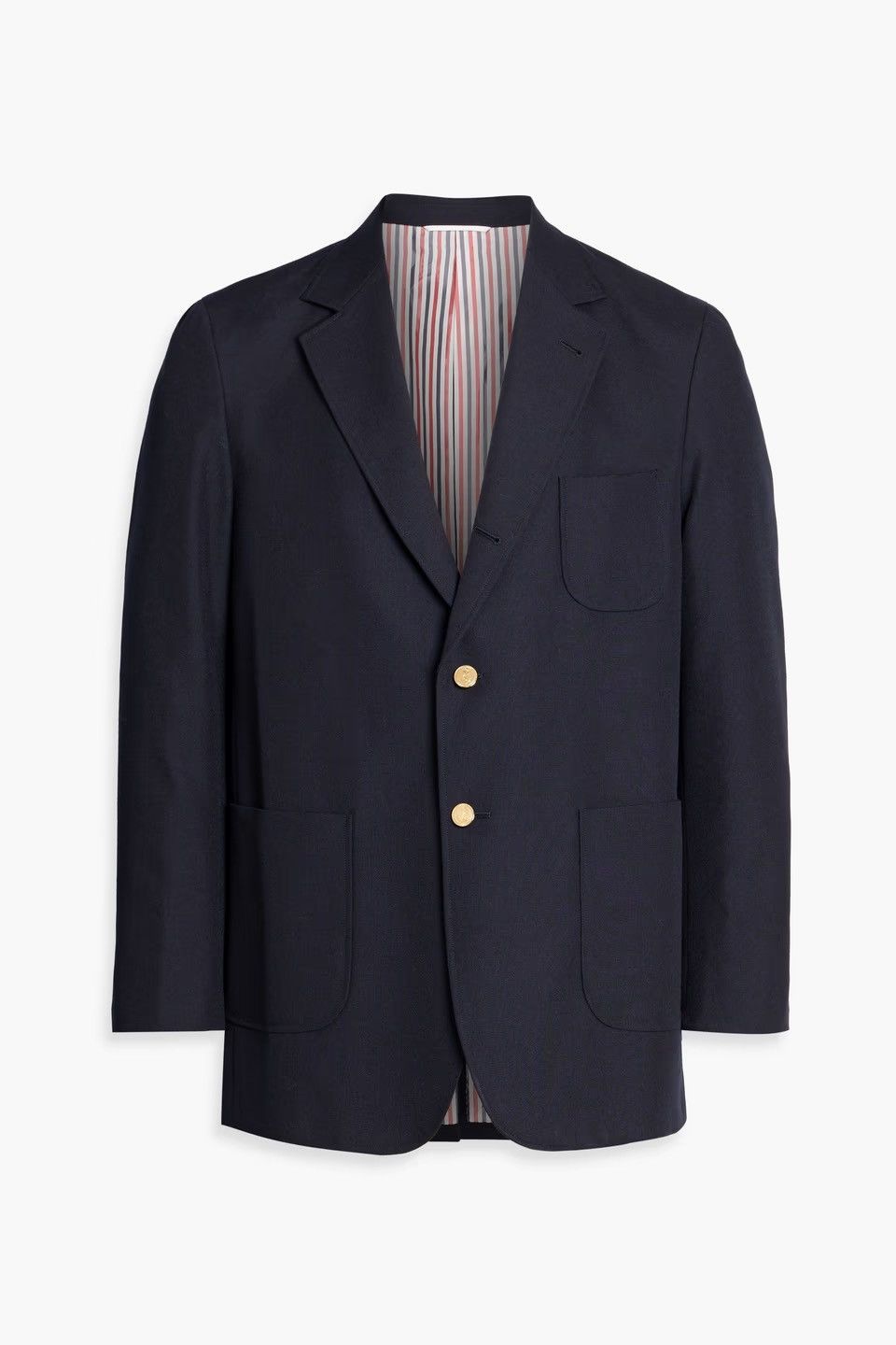 Thom Browne [NWT] Thom Browne Navy Virgin Wool Peak Lapel Blazer Size 42R - 8 Thumbnail