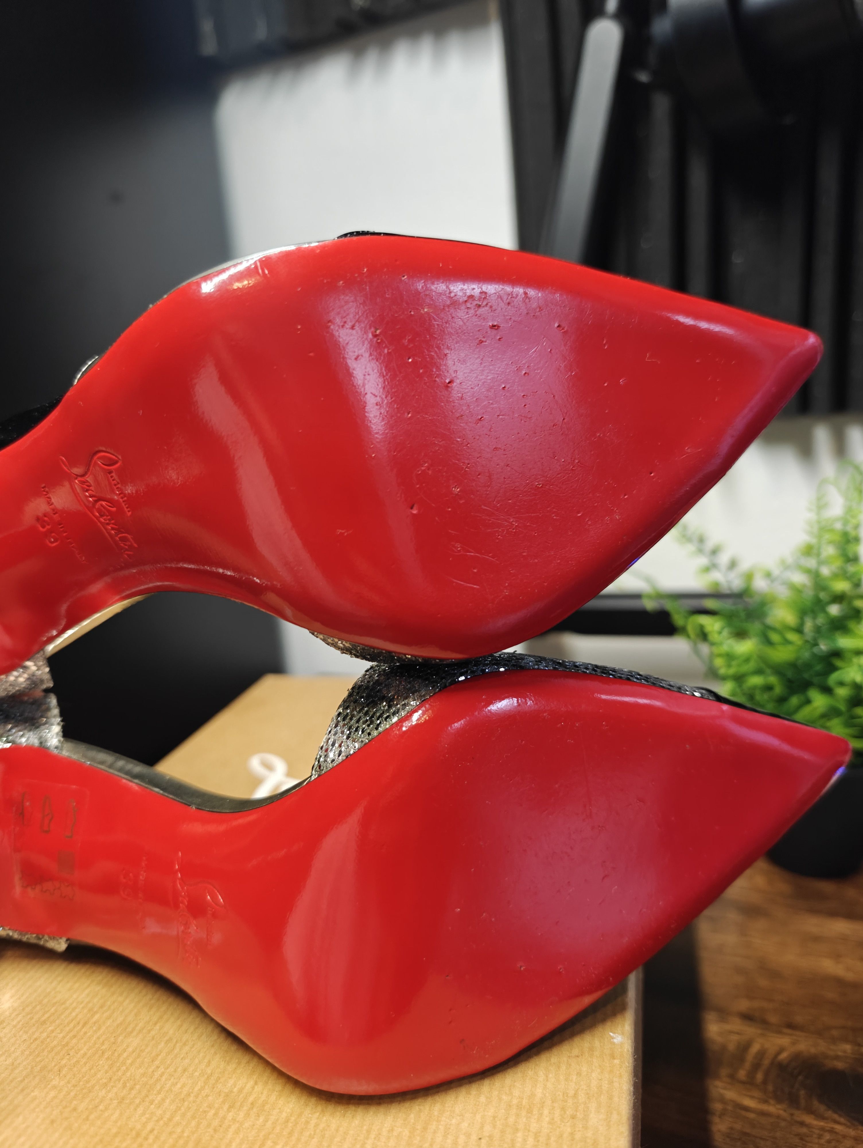 Christian Louboutin Christian Loubiton Tac Clac 100 Pat Glitter Sirene Specchio Size US 9 / IT 39 - 8 Thumbnail