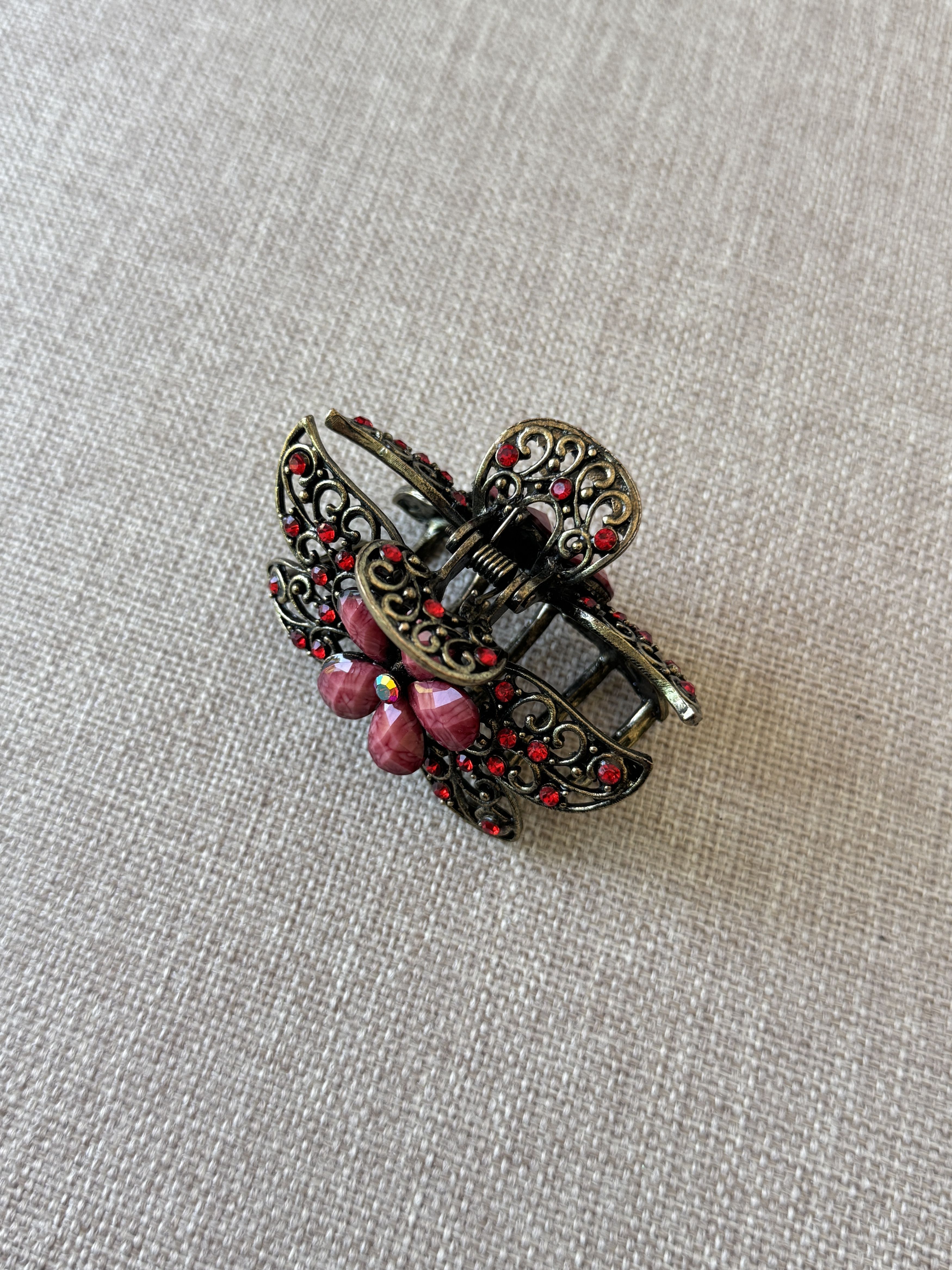 Other Maroon Rhinestone Butterfly Hair Clip Size ONE SIZE - 3 Thumbnail