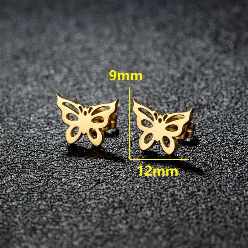Jewelry Butterfly Mini Stud Earrings Charm Earring Gift Size ONE SIZE - 2 Thumbnail