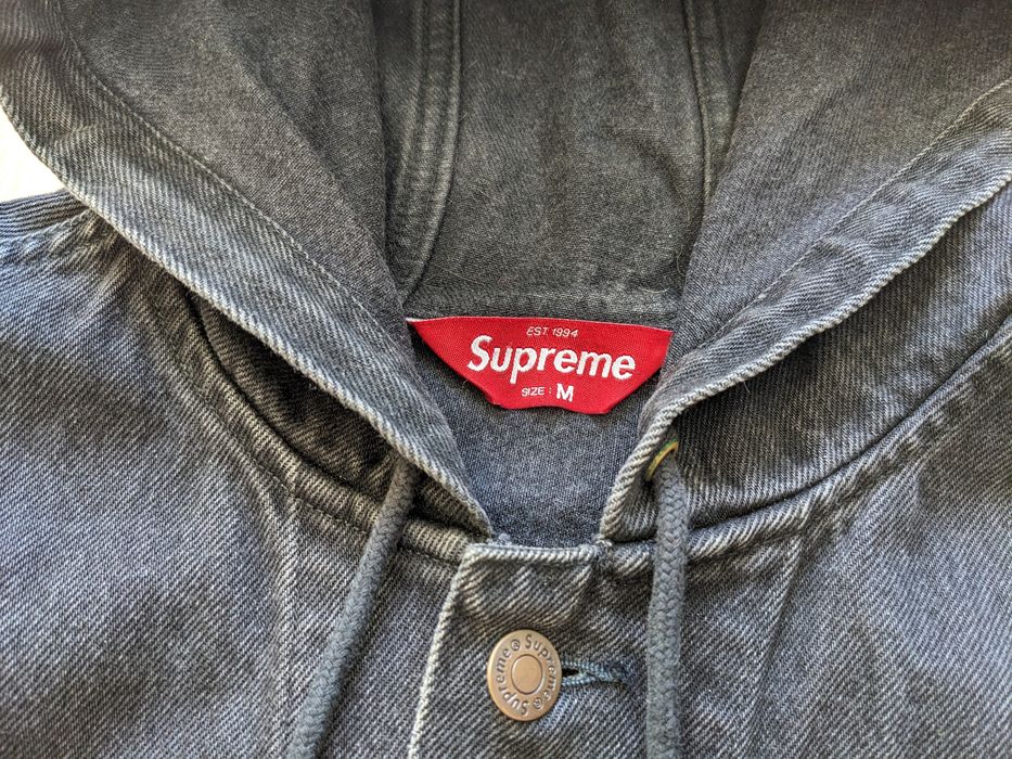 Supreme Hooded Denim Jacket | Grailed