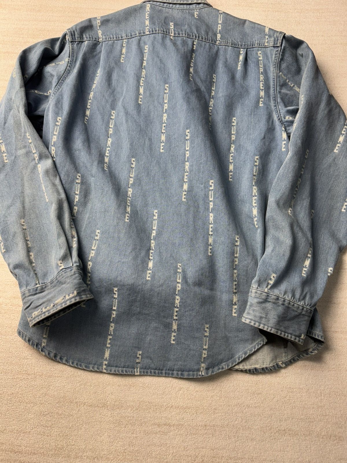 Supreme Supreme logo stripe jacquard denim shirt M Size US M / EU 48-50 / 2 - 7 Thumbnail