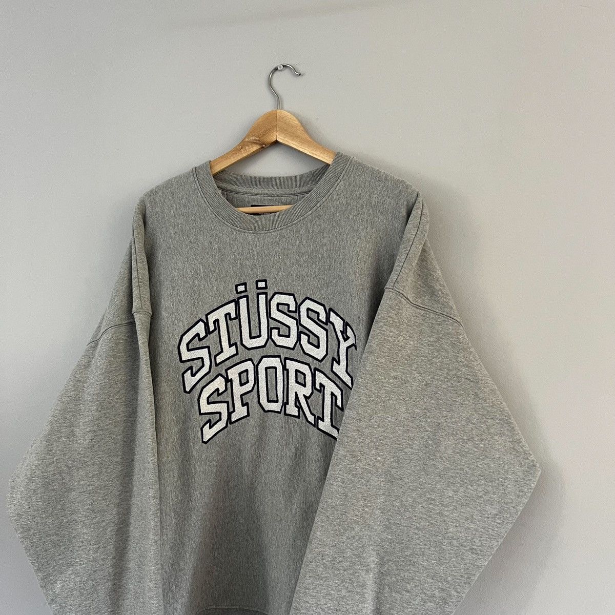 image of Stussy Sport Grey University Crewneck, Men's (Size XL)