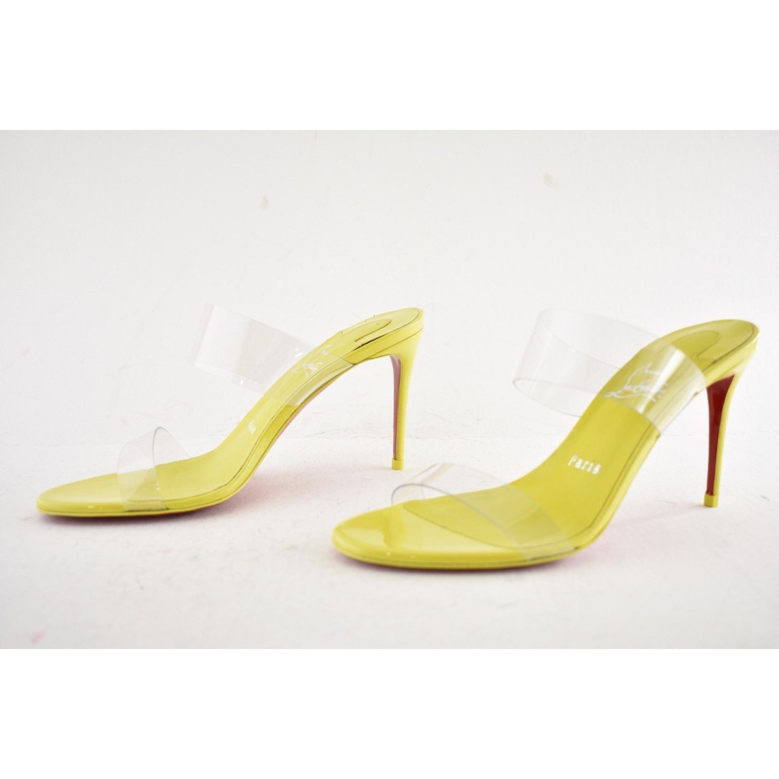 Christian Louboutin Christian Louboutin Just Nothing 85 Citrus Yellow PVC Size US 7 / IT 37 - 9 Thumbnail