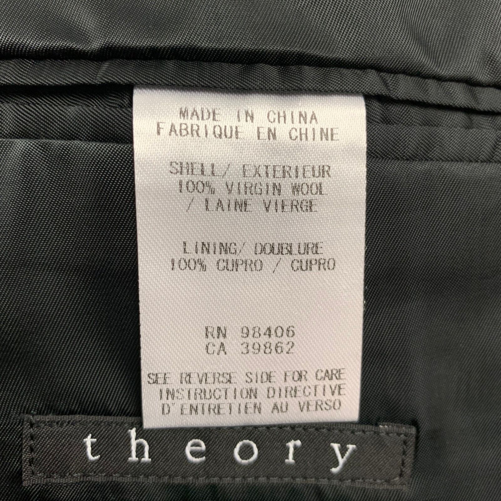 Theory Size 40 Regular Navy & Black Wool Notch Lapel Sport Coat Size 40R - 6 Thumbnail