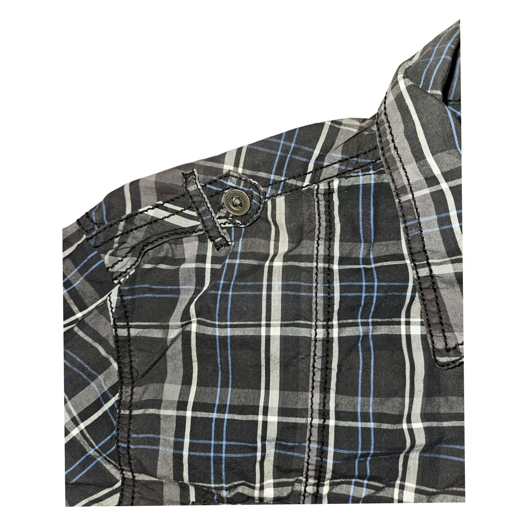 Vintage VINTAGE? No. (Original has no vintage indicator) - Buckle BKE Button-Up Shirt Black Plaid XL Long Sleeve Athletic Fit Roll Tab Mens Shirt Size US XL / EU 56 / 4 - 6 Thumbnail