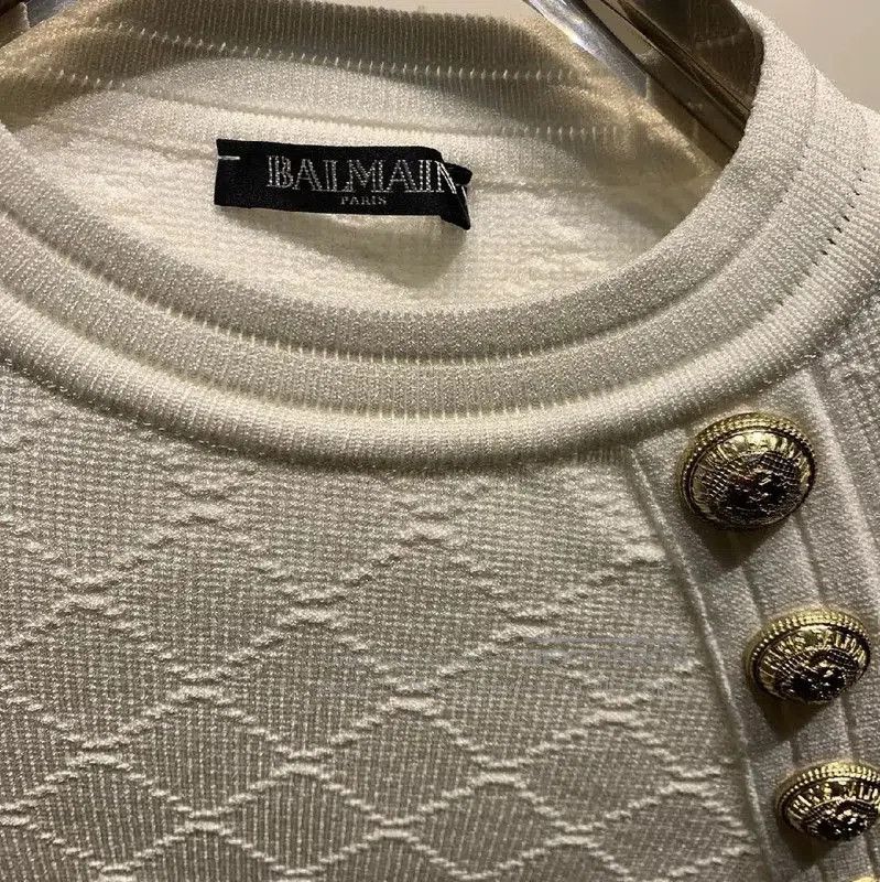 Balmain Balmain White Cotton Pullover Sweater for Women . Size XXS / US 00 / IT 34 - 2 Thumbnail