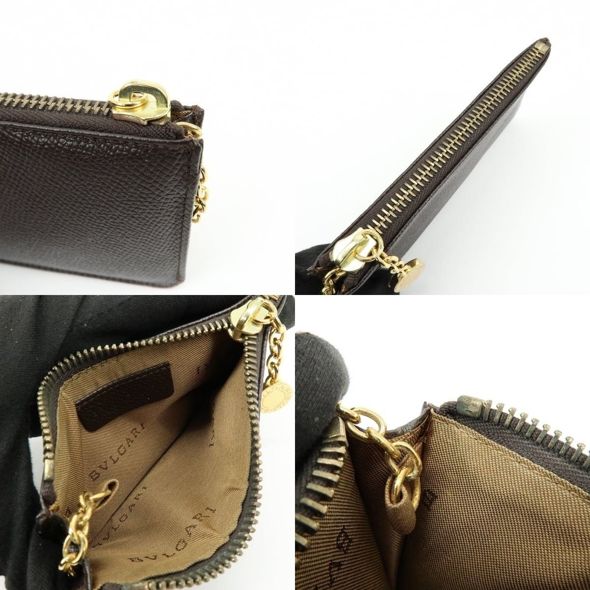 Bvlgari Bvlgari Calfskin Coin Purse Brown Size ONE SIZE - 6 Thumbnail