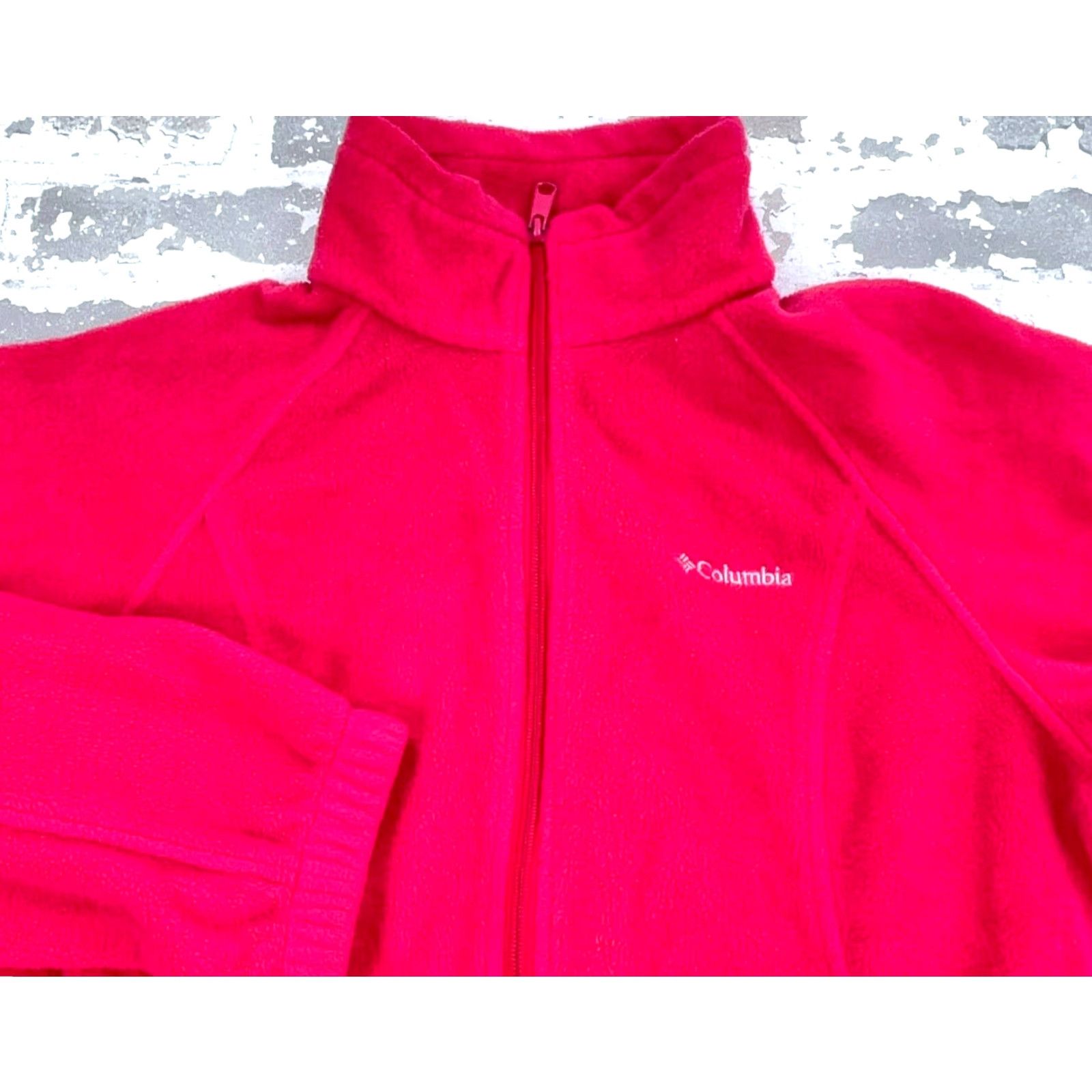Pinko VINTAGE Columbia Jacket Women M Pink Fleece Full Zip Embroidered Logo Zipper Short Length All Seasons Size M / US 6-8 / IT 42-44 - 2 Thumbnail