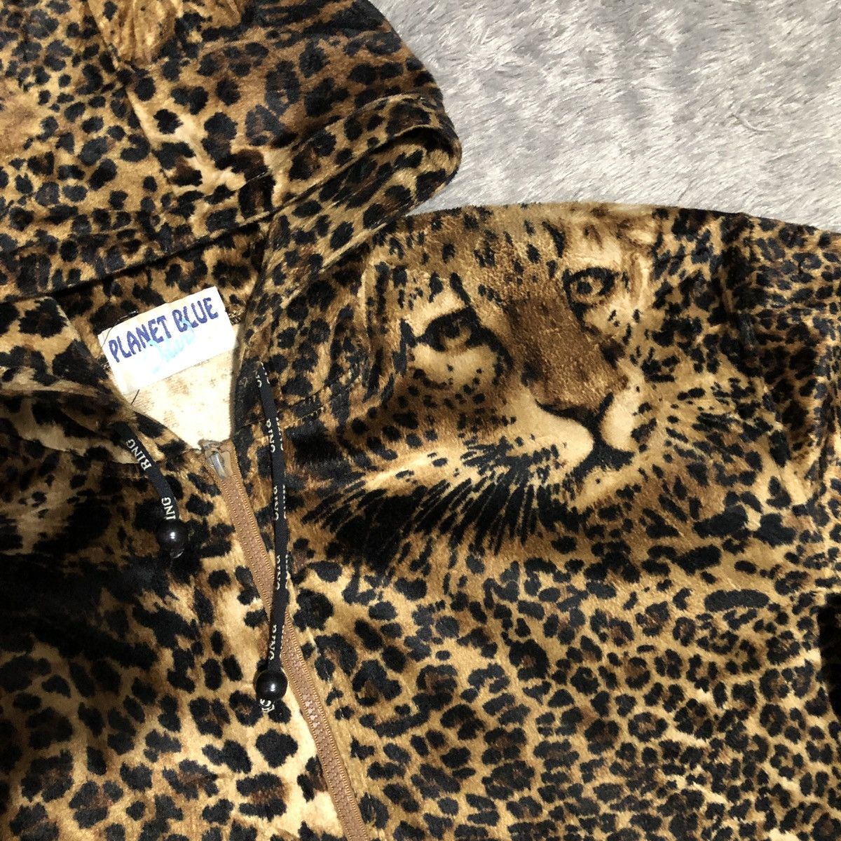 Vintage VTG 90’ PLANET BLUE ISLAND LEOPARD ZIP HOODIE Size US XL / EU 56 / 4 - 4 Thumbnail