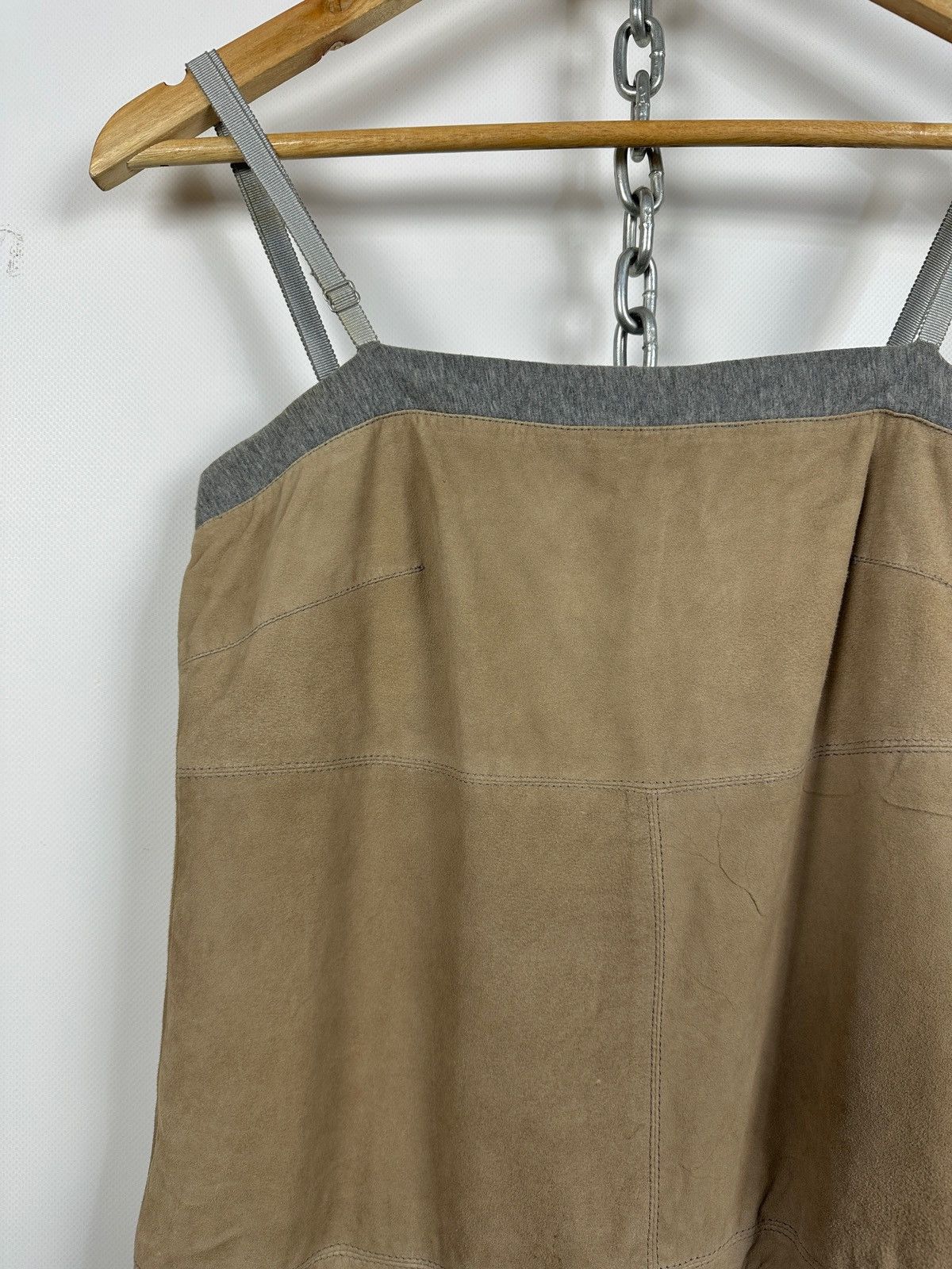 Brunello Cucinelli Vintage Brunello Cucinelli Suede Leather Strappy Midi Dress Size M / US 6-8 / IT 42-44 - 4 Thumbnail