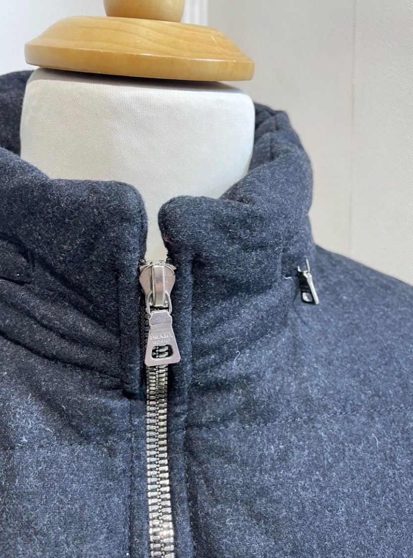 Prada PRADA Men Wool Puffer Down Filled Jacket Grey Men Sz- L Size US M / EU 48-50 / 2 - 2 Thumbnail