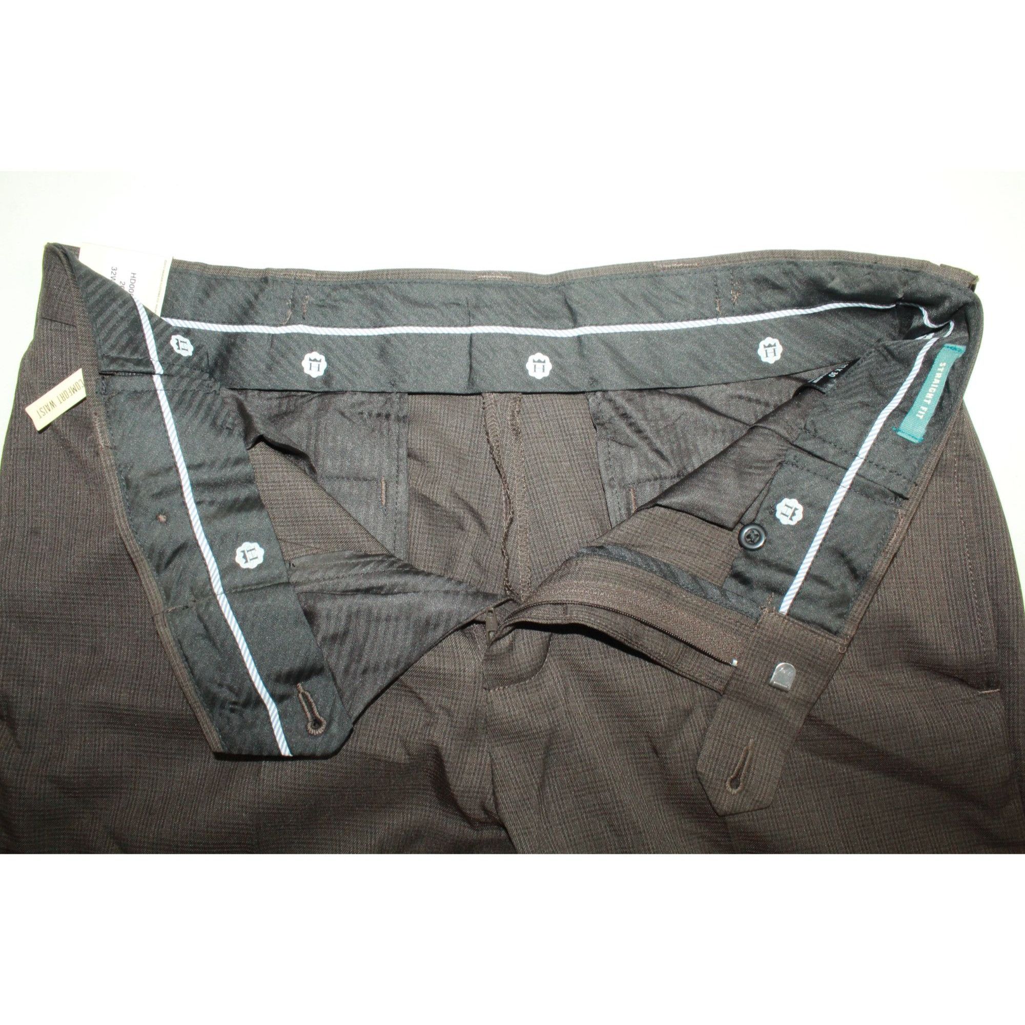Haggar Haggar Men's Chocolate Plaid Eclo Slacks Size 32 Straight Size US 32 / EU 48 - 9 Thumbnail