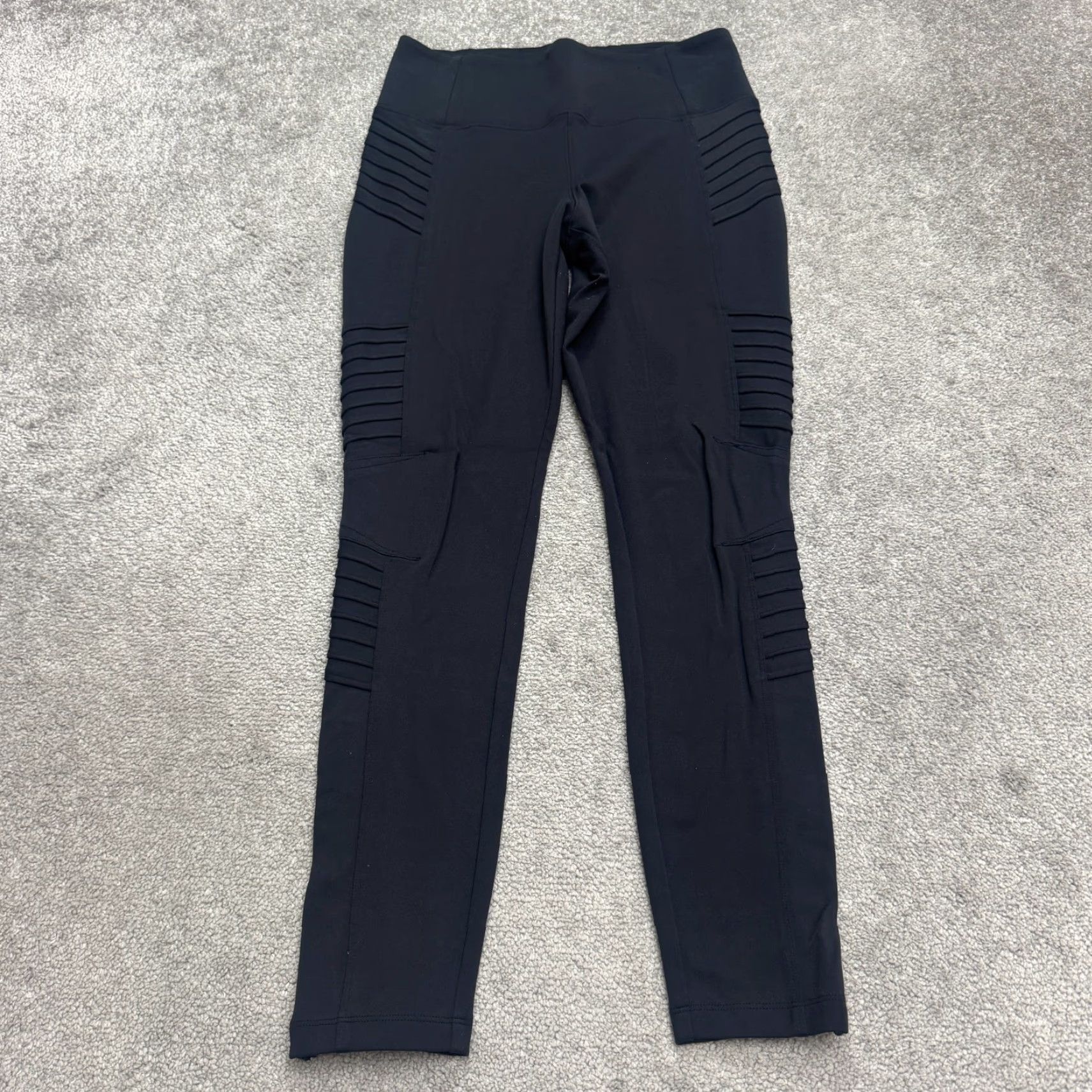 Athleta VINTAGE Athleta Delancey Moto Leggings Womens M Black High Rise Pocket Active Size 32" / US 10 / IT 46 - 2 Thumbnail